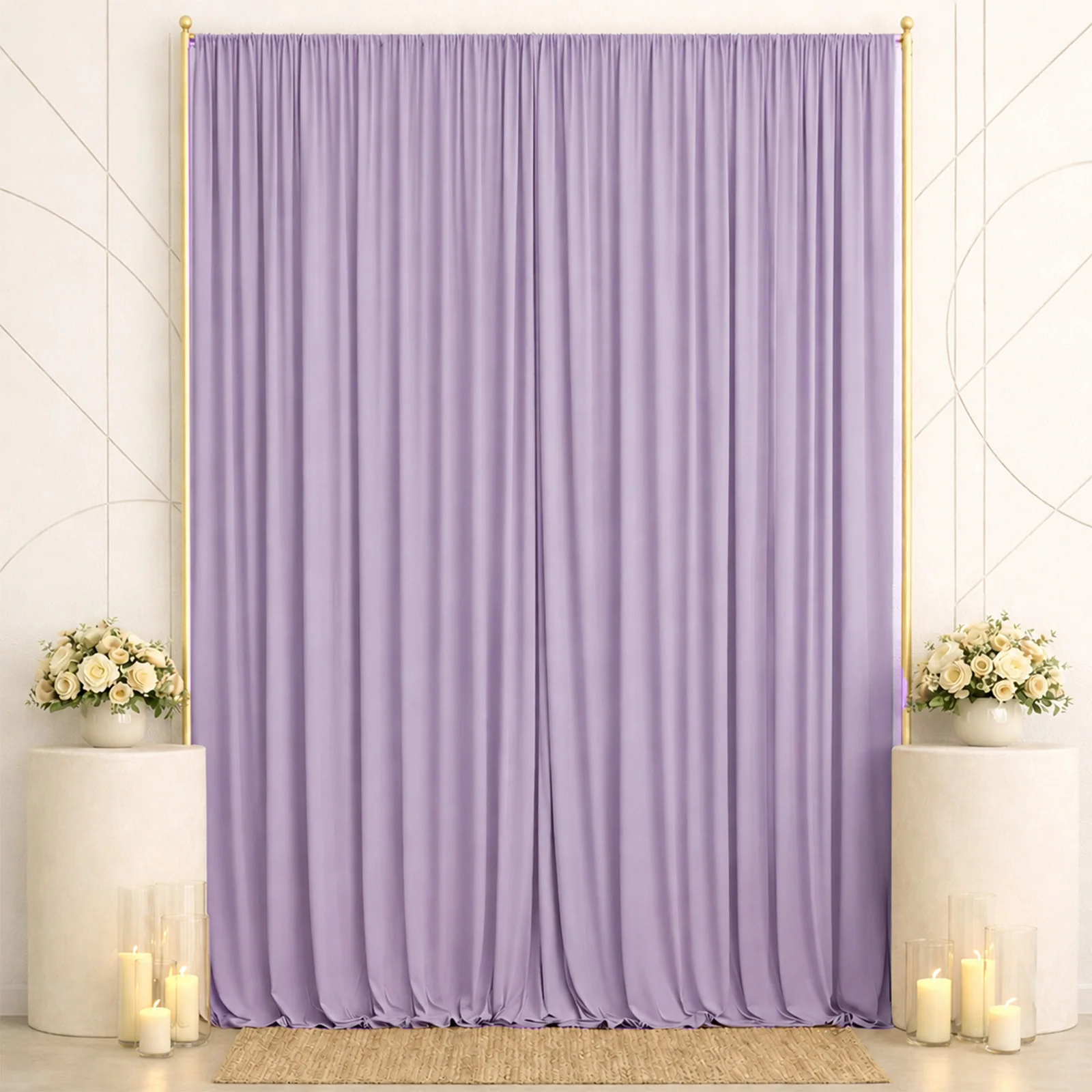 10ft x 14ft Spandex Backdrop Curtain Lavender Lilac, 4-Way Stretch Wrinkle-Free Photo Booth Backdrop with Rod Pockets for Wedding & Events - Image 3