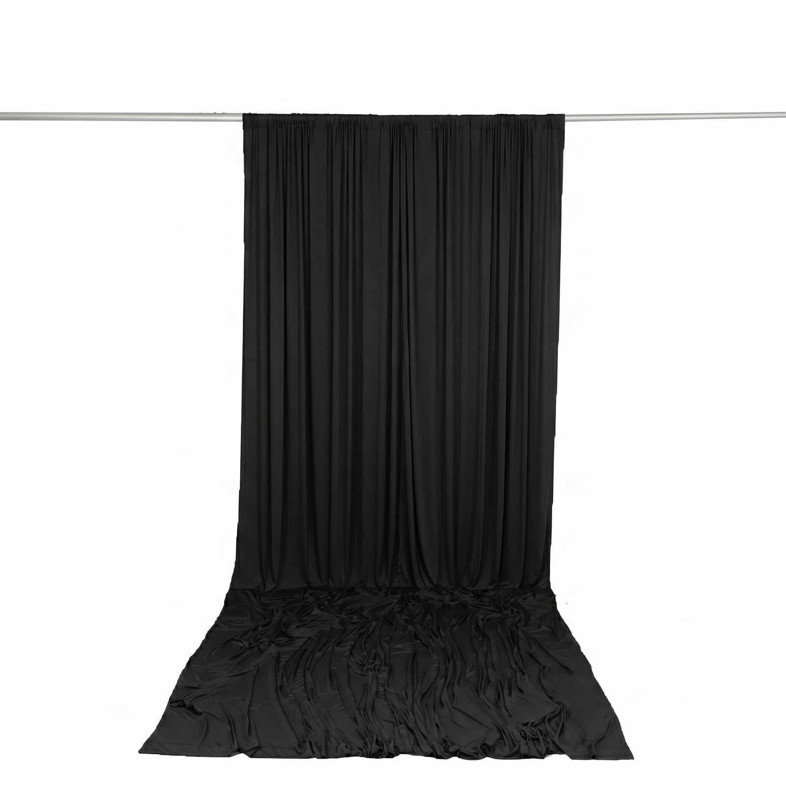 10ft x 14ft Spandex Backdrop Curtain Black, 4-Way Stretch Wrinkle-Free Photo Booth Backdrop with Rod Pockets for Wedding & Events - Image 4