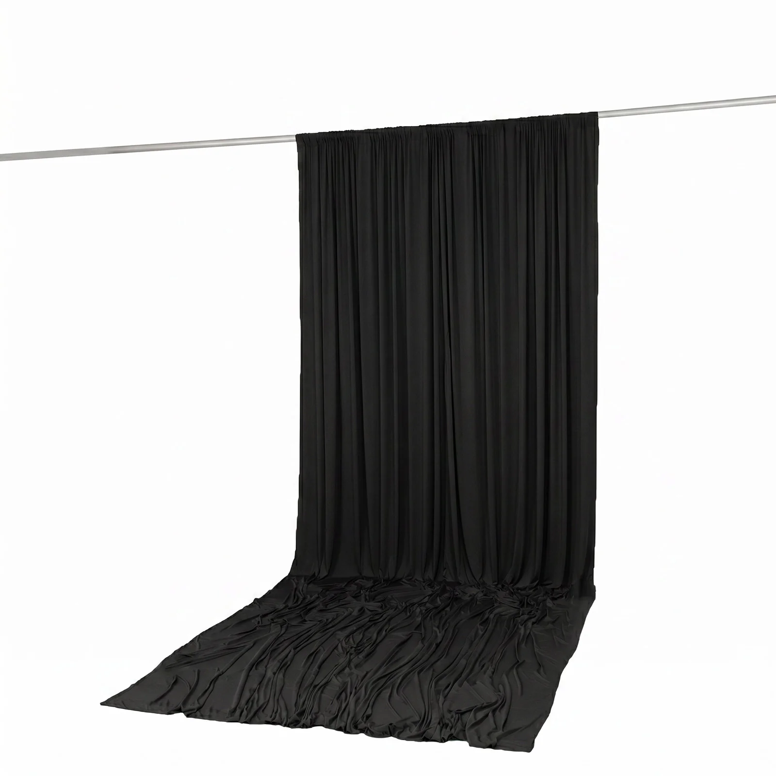 10ft x 14ft Spandex Backdrop Curtain Black, 4-Way Stretch Wrinkle-Free Photo Booth Backdrop with Rod Pockets for Wedding & Events - Image 5