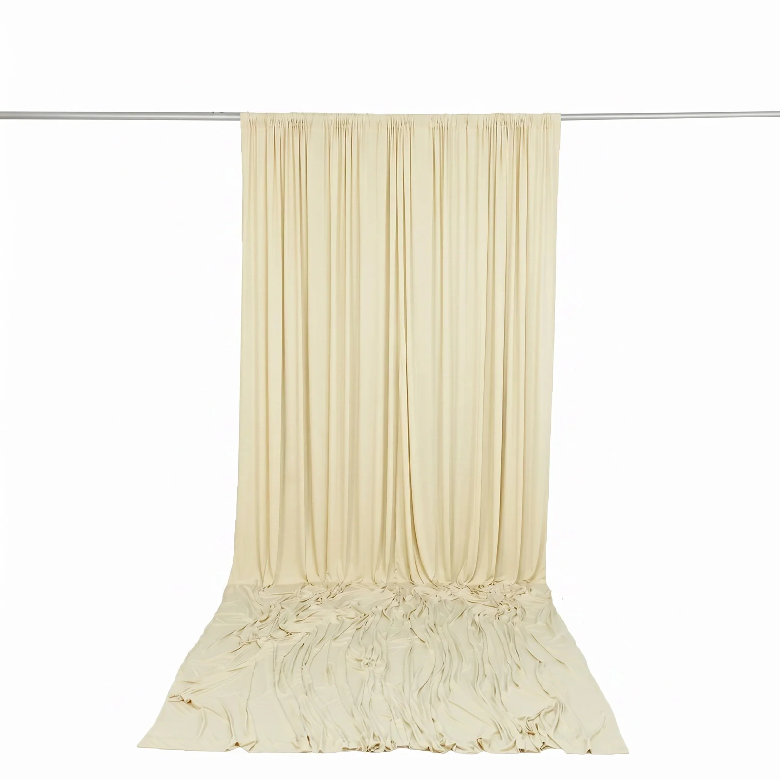 10ft x 14ft Spandex Backdrop Curtain Ivory, 4-Way Stretch Wrinkle-Free Photo Booth Backdrop with Rod Pockets for Wedding & Events - Image 4