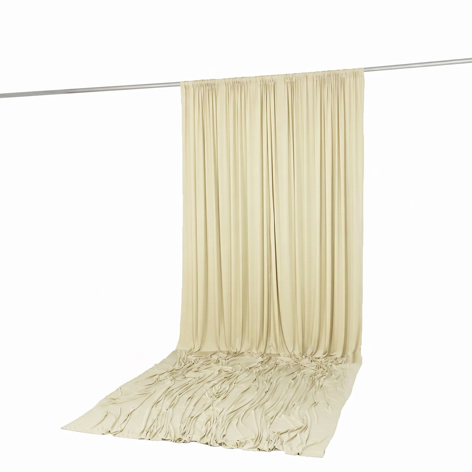 10ft x 14ft Spandex Backdrop Curtain Ivory, 4-Way Stretch Wrinkle-Free Photo Booth Backdrop with Rod Pockets for Wedding & Events - Image 5