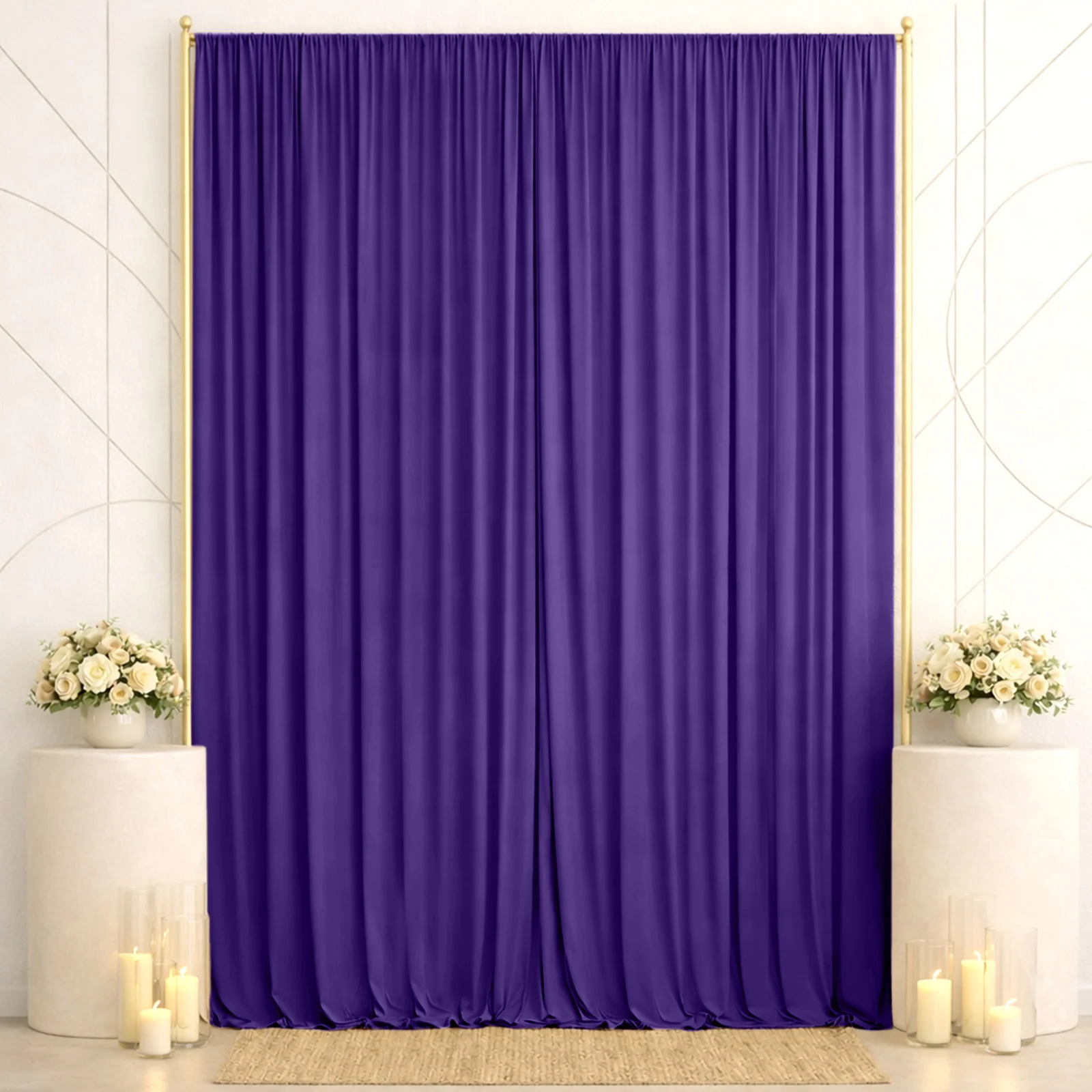 10ft x 14ft Spandex Backdrop Curtain Purple, 4-Way Stretch Wrinkle-Free Photo Booth Backdrop with Rod Pockets for Wedding & Events - Image 3