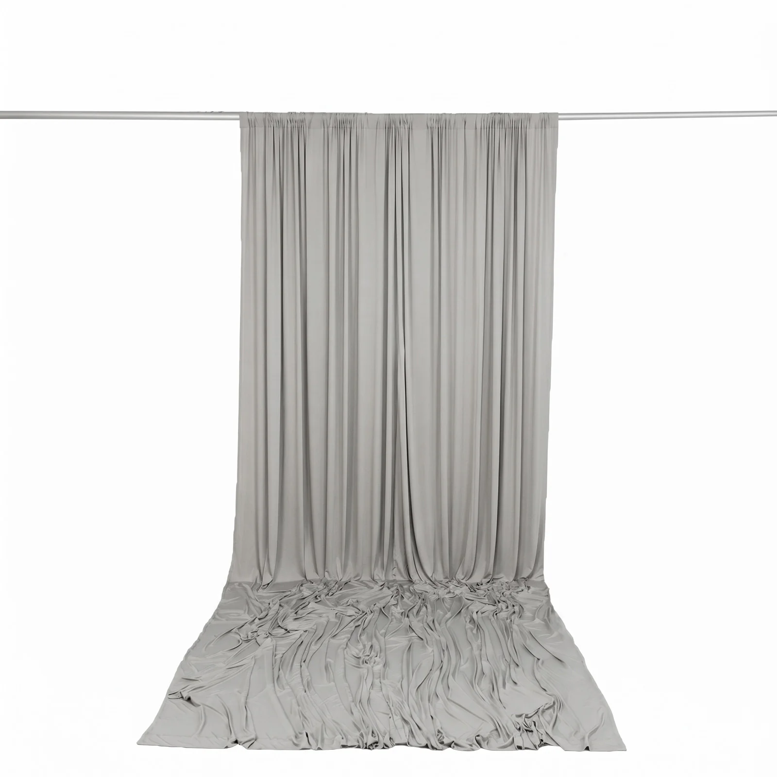 10ft x 14ft Spandex Backdrop Curtain Silver, 4-Way Stretch Wrinkle-Free Photo Booth Backdrop with Rod Pockets for Wedding & Events - Image 4