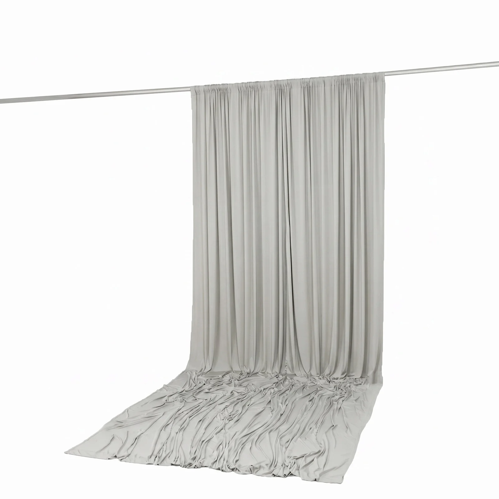 10ft x 14ft Spandex Backdrop Curtain Silver, 4-Way Stretch Wrinkle-Free Photo Booth Backdrop with Rod Pockets for Wedding & Events - Image 5