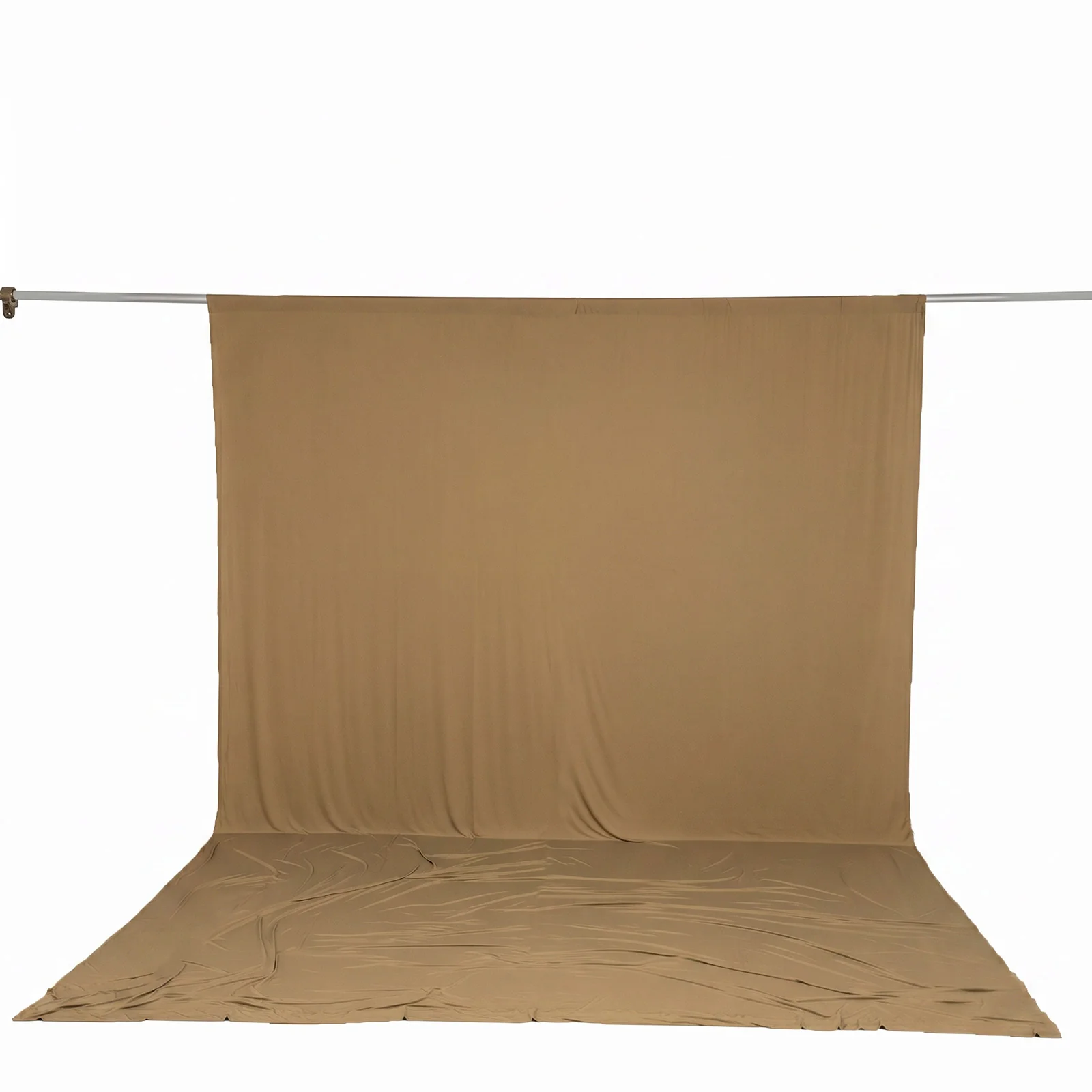 10ft x 14ft Spandex Backdrop Curtain Taupe, 4-Way Stretch Wrinkle-Free Photo Booth Backdrop with Rod Pockets for Wedding & Events - Image 2