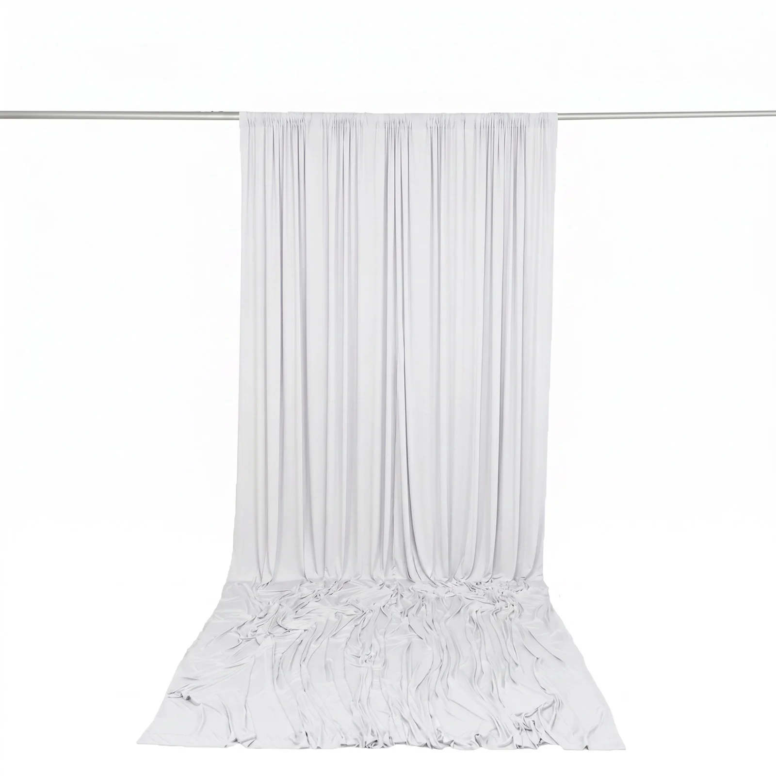 10ft x 14ft Spandex Backdrop Curtain White, 4-Way Stretch Wrinkle-Free Photo Booth Backdrop with Rod Pockets for Wedding & Events - Image 4