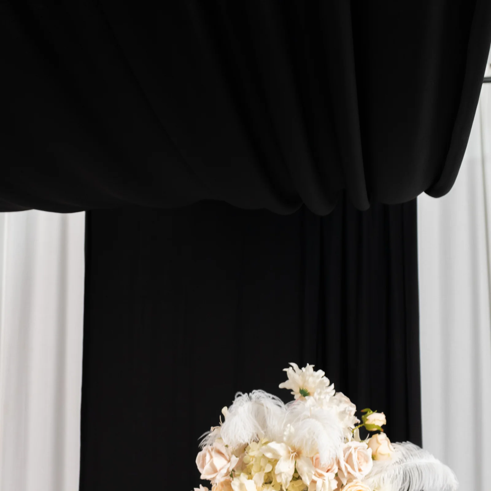 Black 4-Way Stretch Spandex Event Curtain Drapes, Wrinkle-Free Backdrop Panel with Rod Pockets - 5ft x 20ft - Image 8