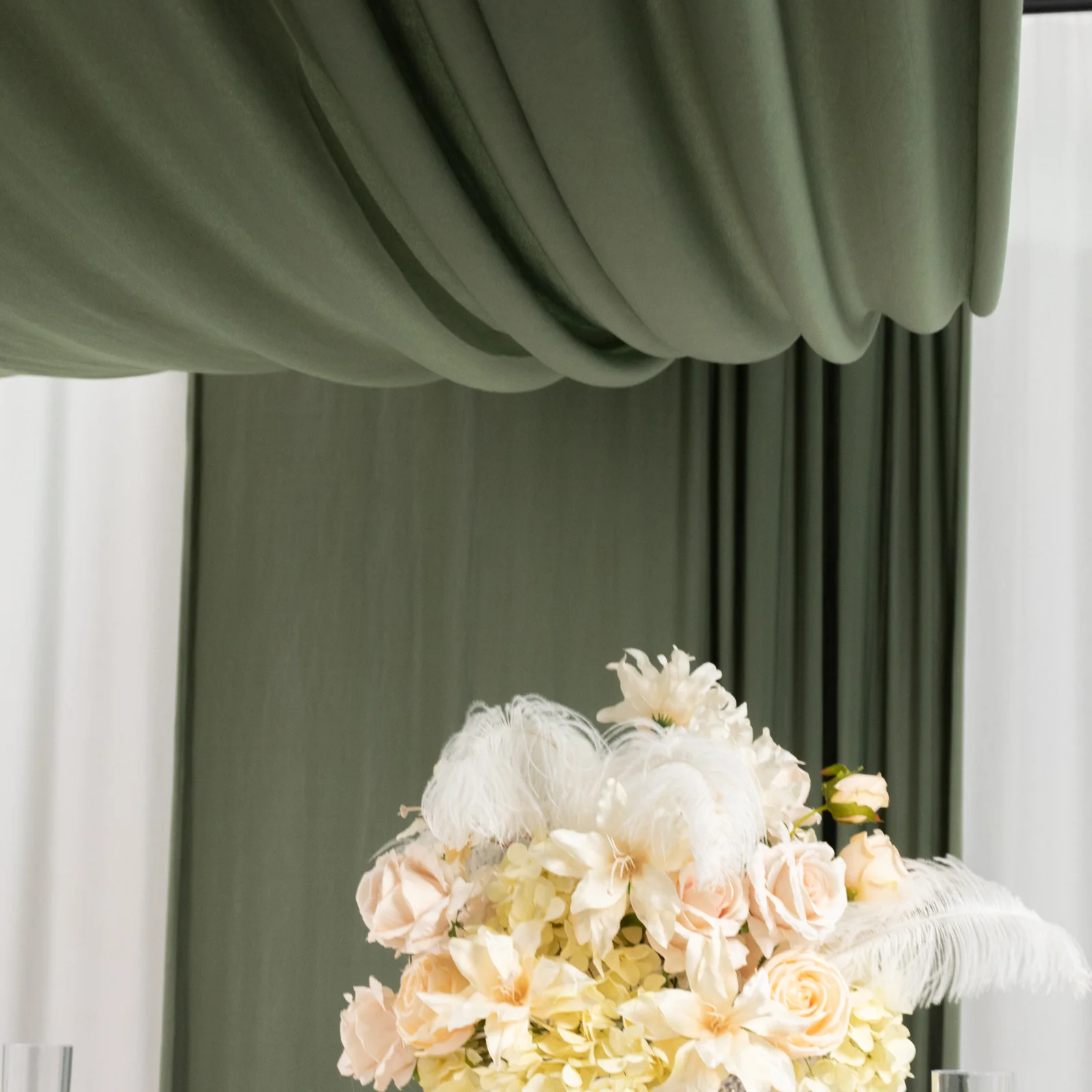 Dusty Sage Green 4-Way Stretch Spandex Event Curtain Drapes, Wrinkle-Free Backdrop Panel with Rod Pockets - 5ft x 20ft - Image 7