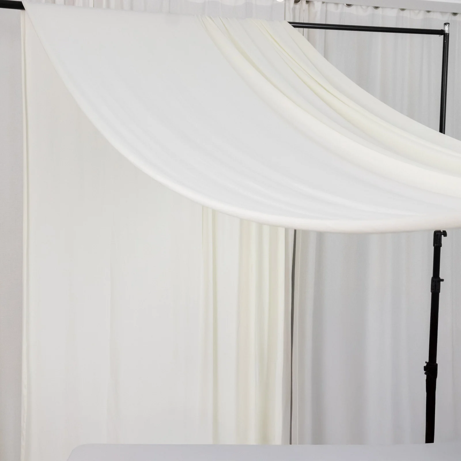 Ivory 4-Way Stretch Spandex Event Curtain Drapes, Wrinkle-Free Backdrop Panel with Rod Pockets - 5ft x 20ft - Image 6