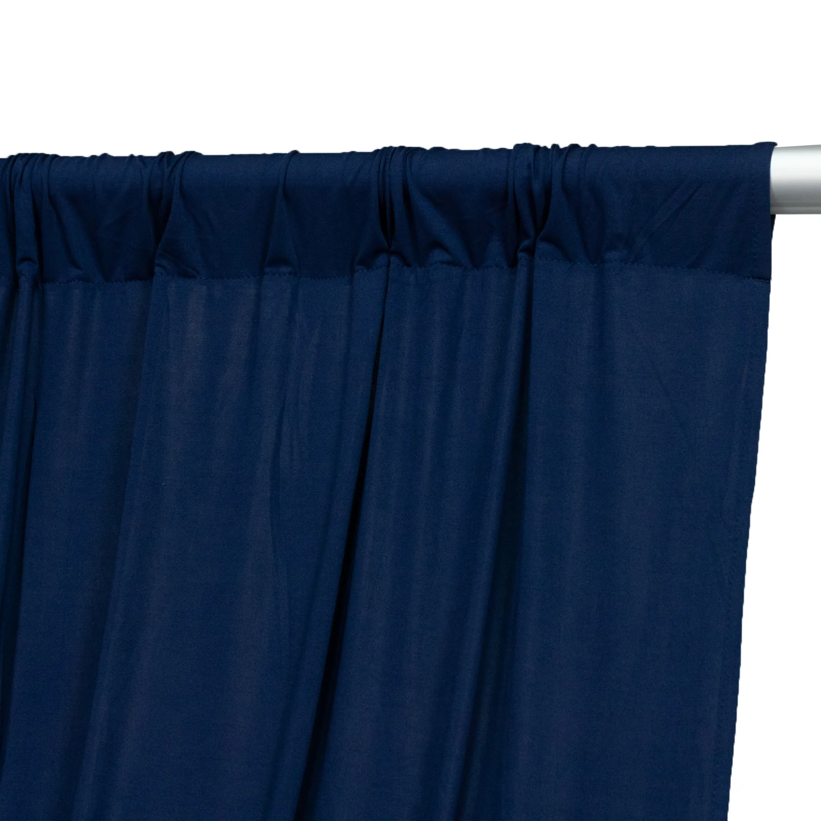 Navy Blue 4-Way Stretch Spandex Event Curtain Drapes, Wrinkle-Free Backdrop Panel with Rod Pockets - 5ft x 20ft - Image 8