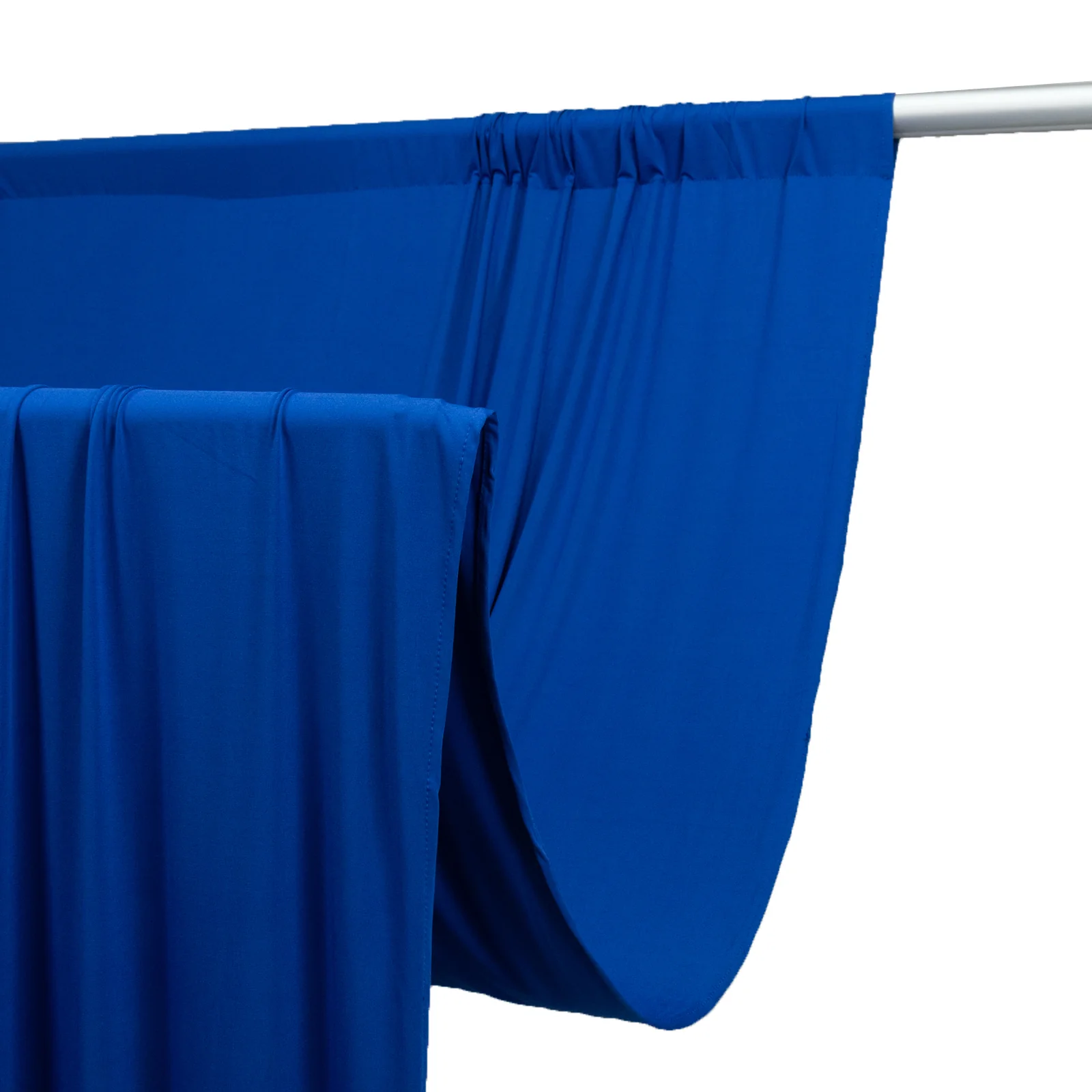 Royal Blue 4-Way Stretch Spandex Event Curtain Drapes, Wrinkle-Free Backdrop Panel with Rod Pockets - 5ft x 20ft - Image 2