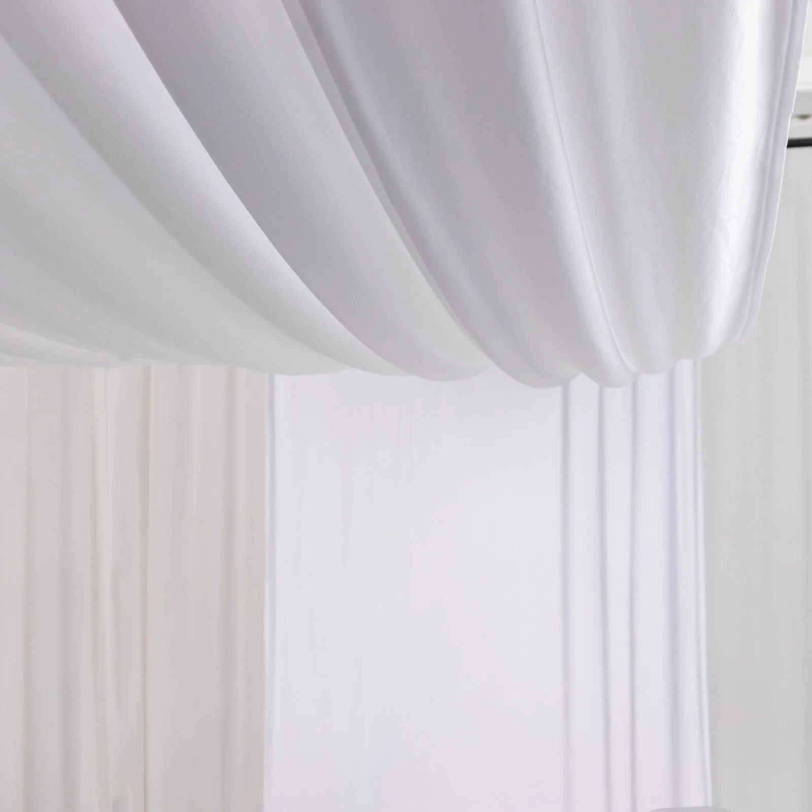 White 4-Way Stretch Spandex Event Curtain Drapes, Wrinkle-Free Backdrop Panel with Rod Pockets - 5ft x 20ft - Image 7