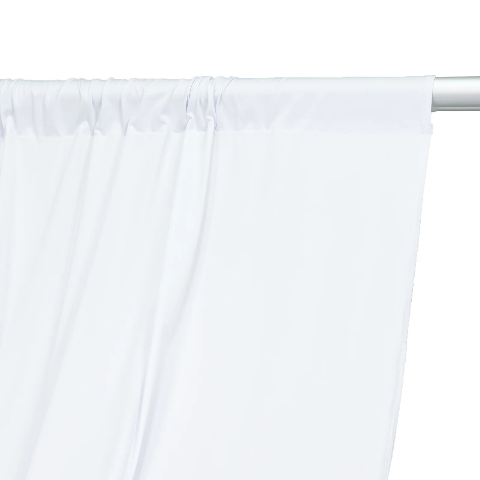 White 4-Way Stretch Spandex Event Curtain Drapes, Wrinkle-Free Backdrop Panel with Rod Pockets - 5ft x 20ft - Image 8