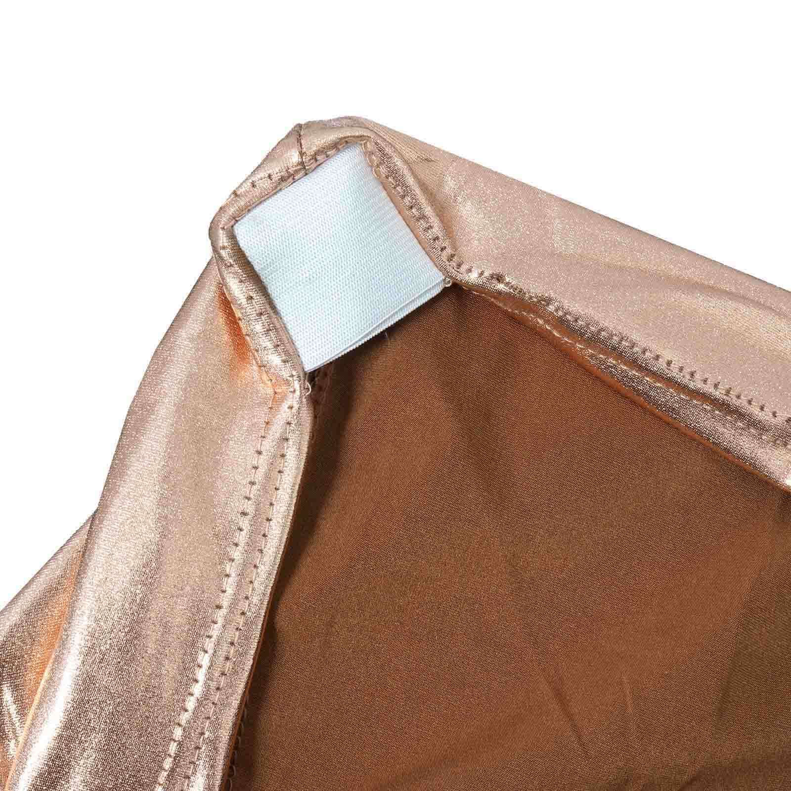 Spandex Banquet Chair Cover Metallic Rose Gold - Glittering Fitted Slipcover - Image 18