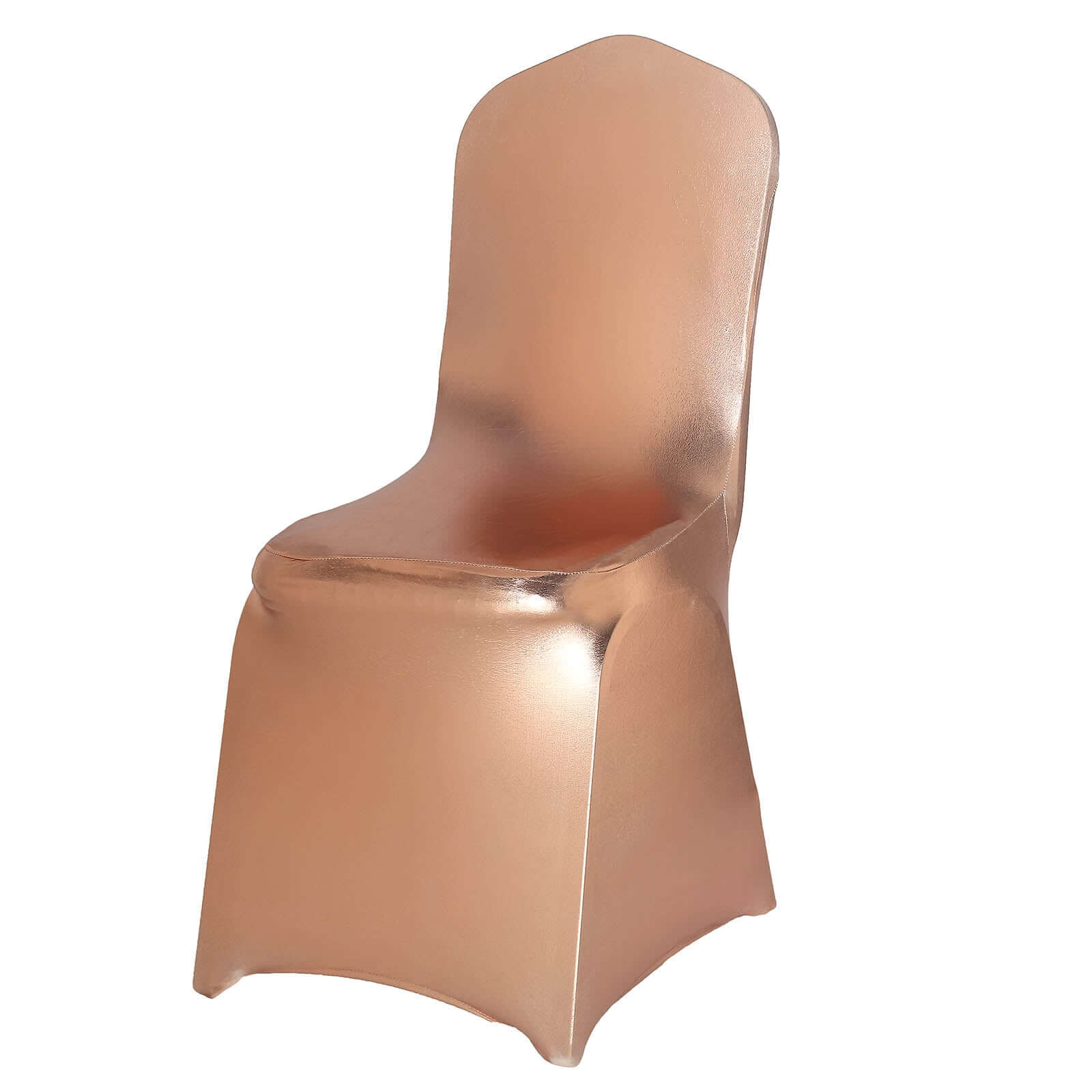 Spandex Banquet Chair Cover Metallic Rose Gold - Glittering Fitted Slipcover - Image 7