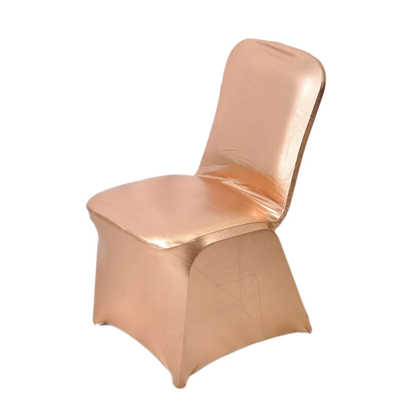 Spandex Banquet Chair Cover Metallic Rose Gold - Glittering Fitted Slipcover - Image 9