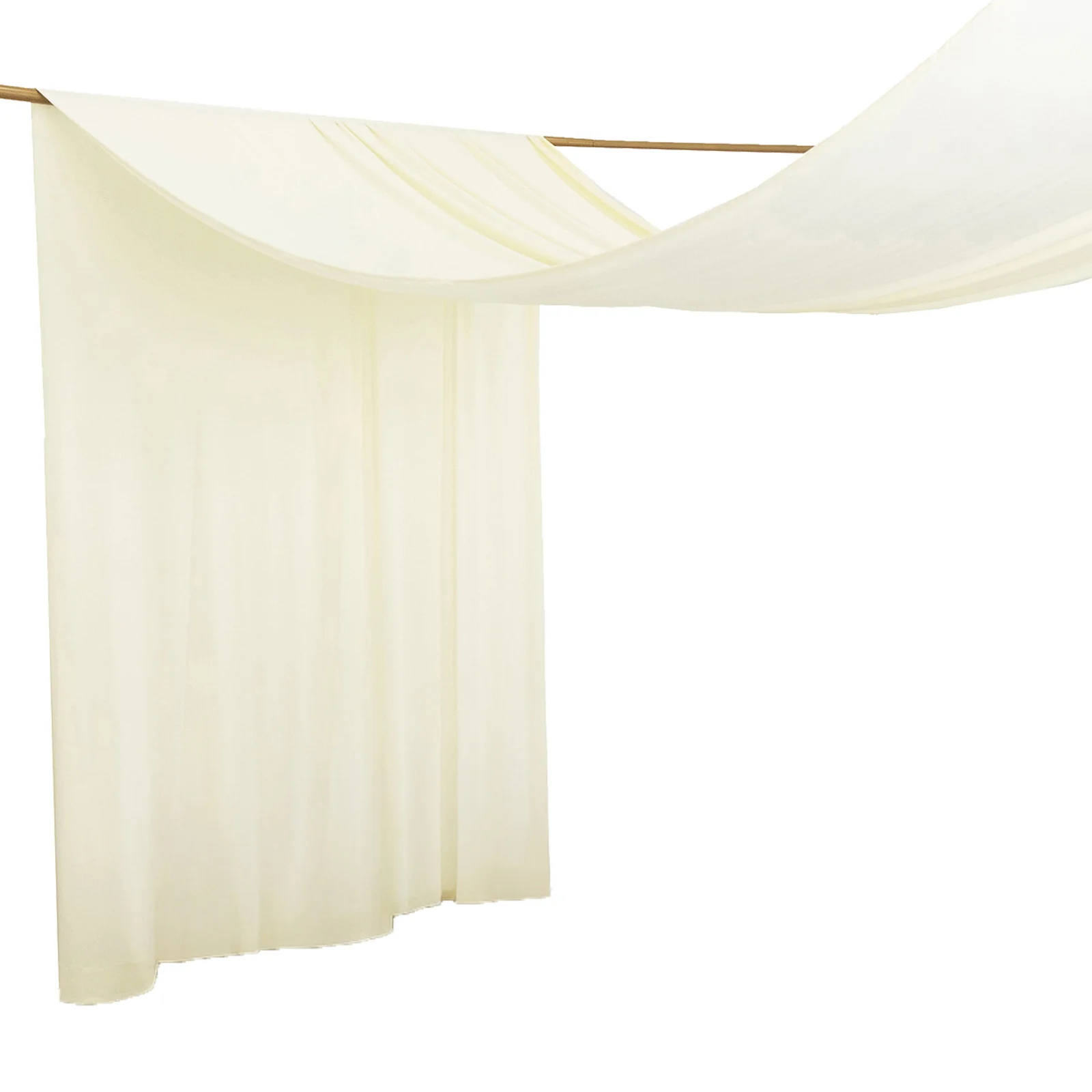 Ivory Spandex Ceiling Drape Panel, 5ft x 32ft — Wrinkle-Free 4-Way Stretch Fabric, Extra-Long Curtain for Event Ceiling or Backdrop Décor - Image 7