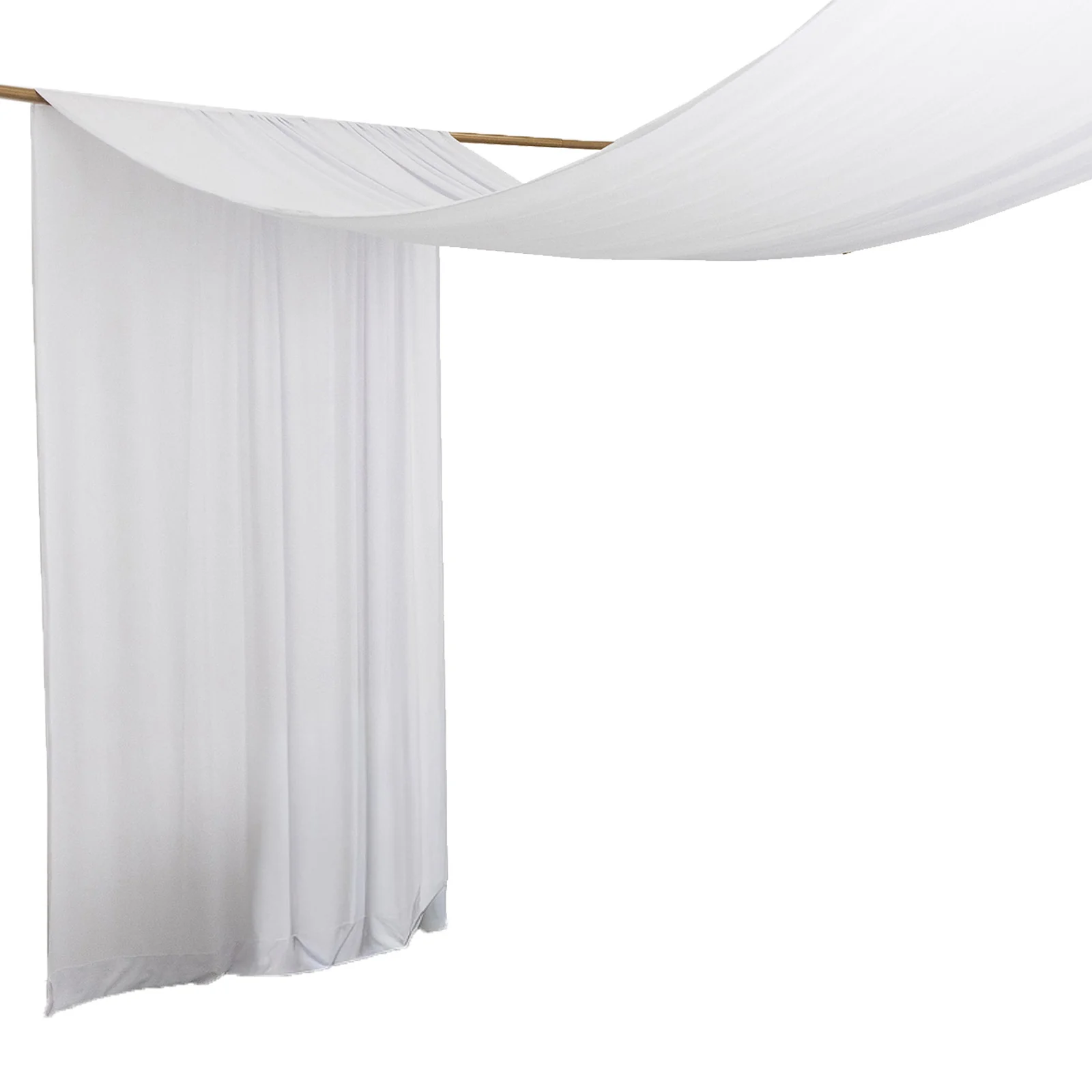White Spandex Ceiling Drape Panel, 5ft x 32ft — Wrinkle-Free 4-Way Stretch Fabric, Extra-Long Curtain for Event Ceiling or Backdrop Décor - Image 2