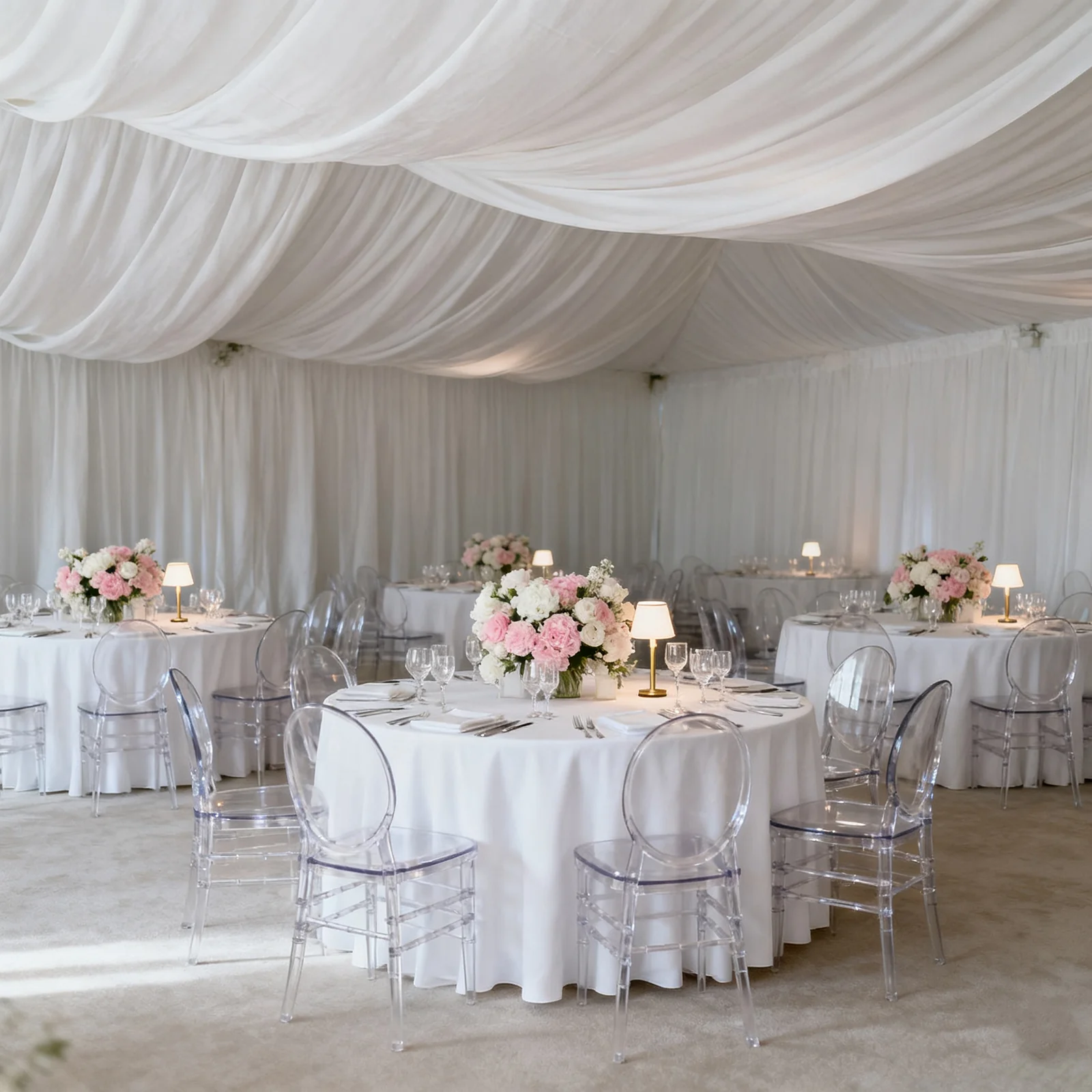 White Spandex Ceiling Drape Panel, 5ft x 32ft — Wrinkle-Free 4-Way Stretch Fabric, Extra-Long Curtain for Event Ceiling or Backdrop Décor - Image 3