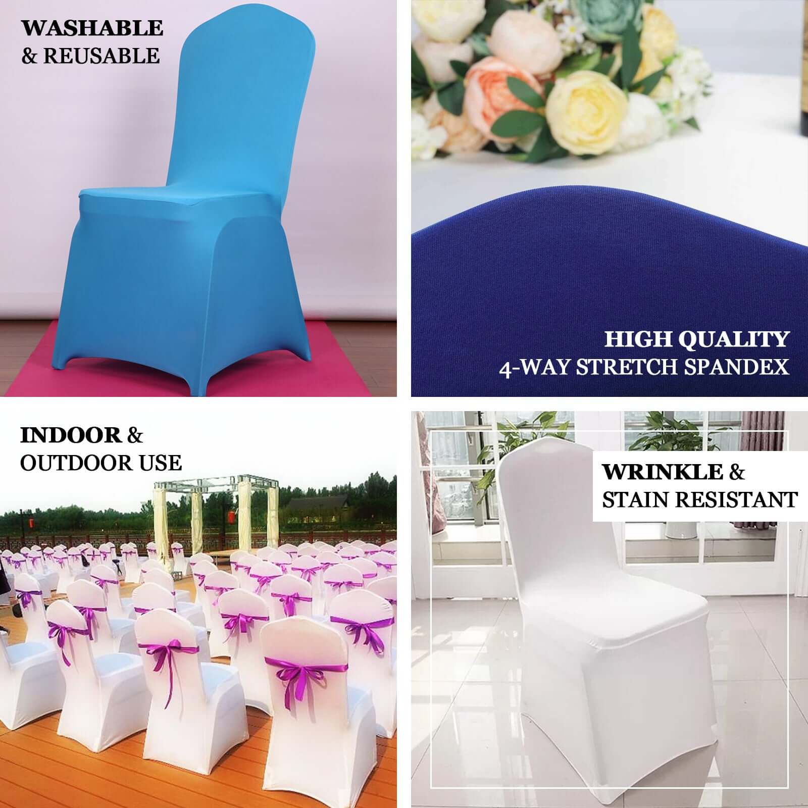 Spandex Chair Cover for Banquet Chairs Terracotta (Rust) - Stretch 160GSM Fabric with Slip-On Slipcover - Image 4