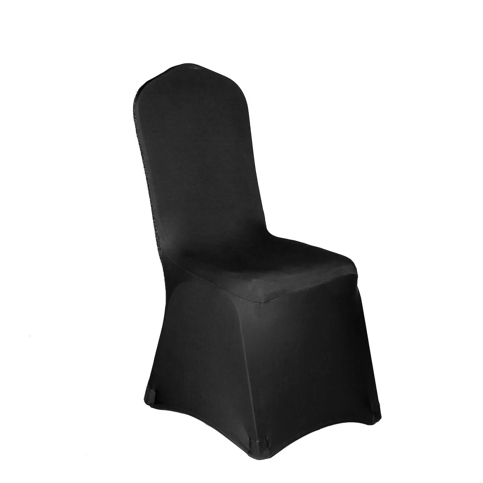 Spandex Chair Cover with Metallic Shimmer Tinsel Back for Banquet Chairs Black - Luxe Fitted Slipcover for Weddings & Parties - Image 8