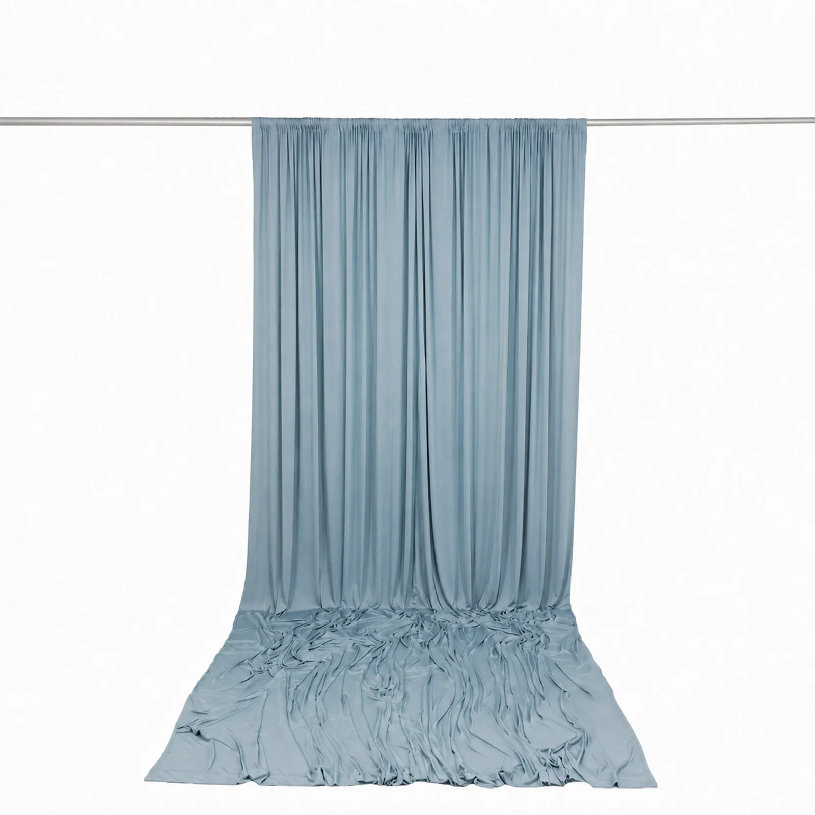 10ft x 14ft Spandex Backdrop Curtain Dusty Blue, 4-Way Stretch Wrinkle-Free Photo Booth Backdrop with Rod Pockets for Wedding & Events - Image 4