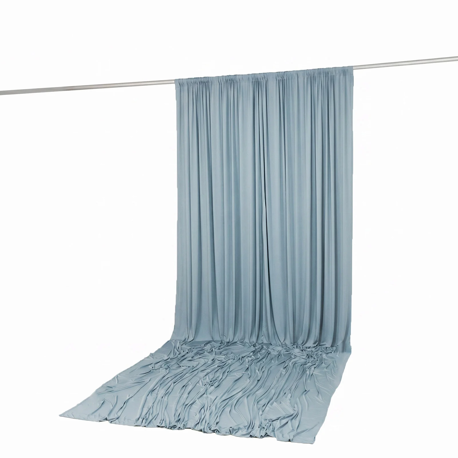 10ft x 14ft Spandex Backdrop Curtain Dusty Blue, 4-Way Stretch Wrinkle-Free Photo Booth Backdrop with Rod Pockets for Wedding & Events - Image 5
