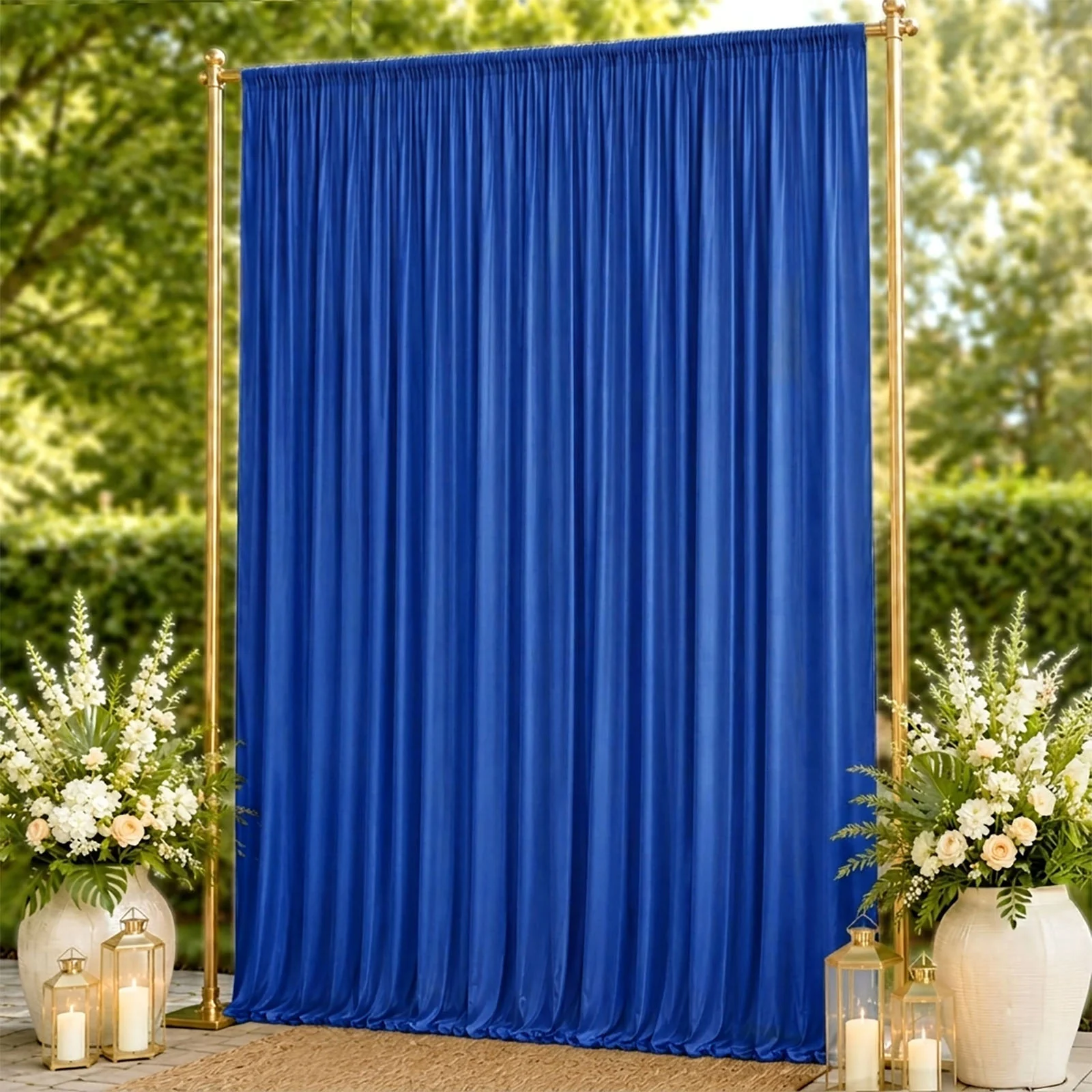 10ft x 14ft Spandex Backdrop Curtain Royal Blue, 4-Way Stretch Wrinkle-Free Photo Booth Backdrop with Rod Pockets for Wedding & Events