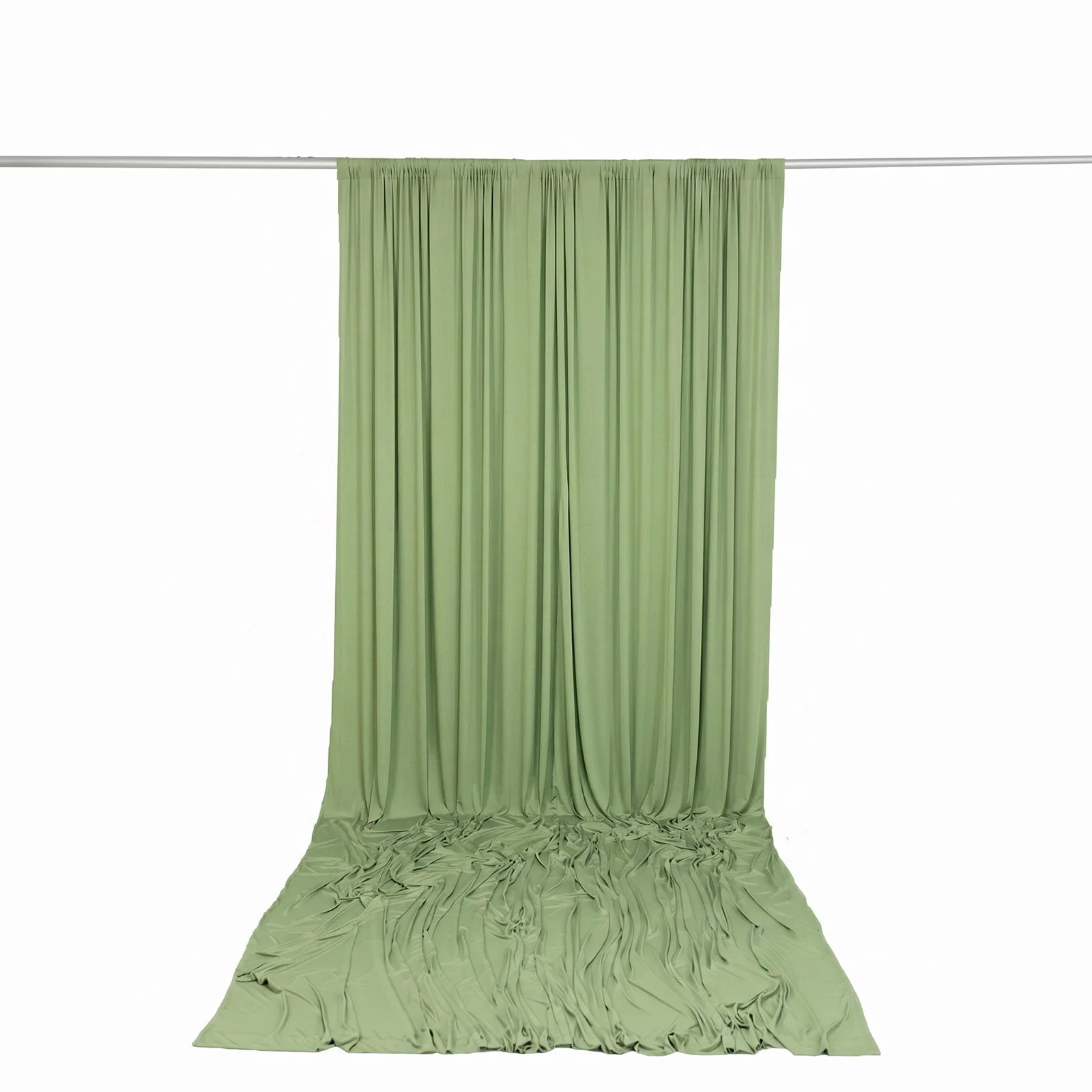 10ft x 14ft Spandex Backdrop Curtain Sage Green, 4-Way Stretch Wrinkle-Free Photo Booth Backdrop with Rod Pockets for Wedding & Events - Image 4