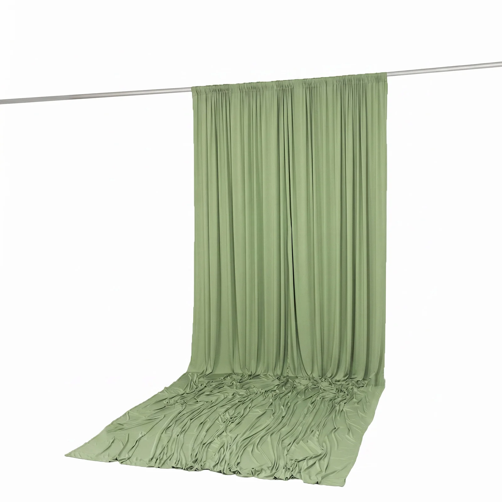 10ft x 14ft Spandex Backdrop Curtain Sage Green, 4-Way Stretch Wrinkle-Free Photo Booth Backdrop with Rod Pockets for Wedding & Events - Image 5