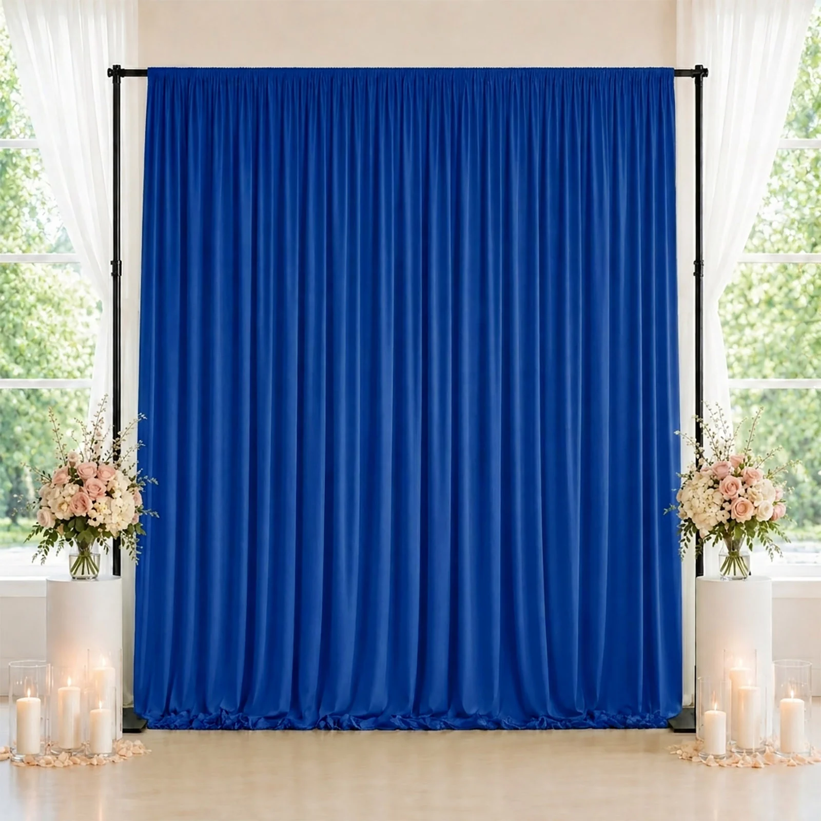 10ft x 10ft Spandex Backdrop Curtain Royal Blue, 4-Way Stretch Wrinkle-Free Photo Booth Backdrop with Rod Pockets for Wedding & Events - Image 3