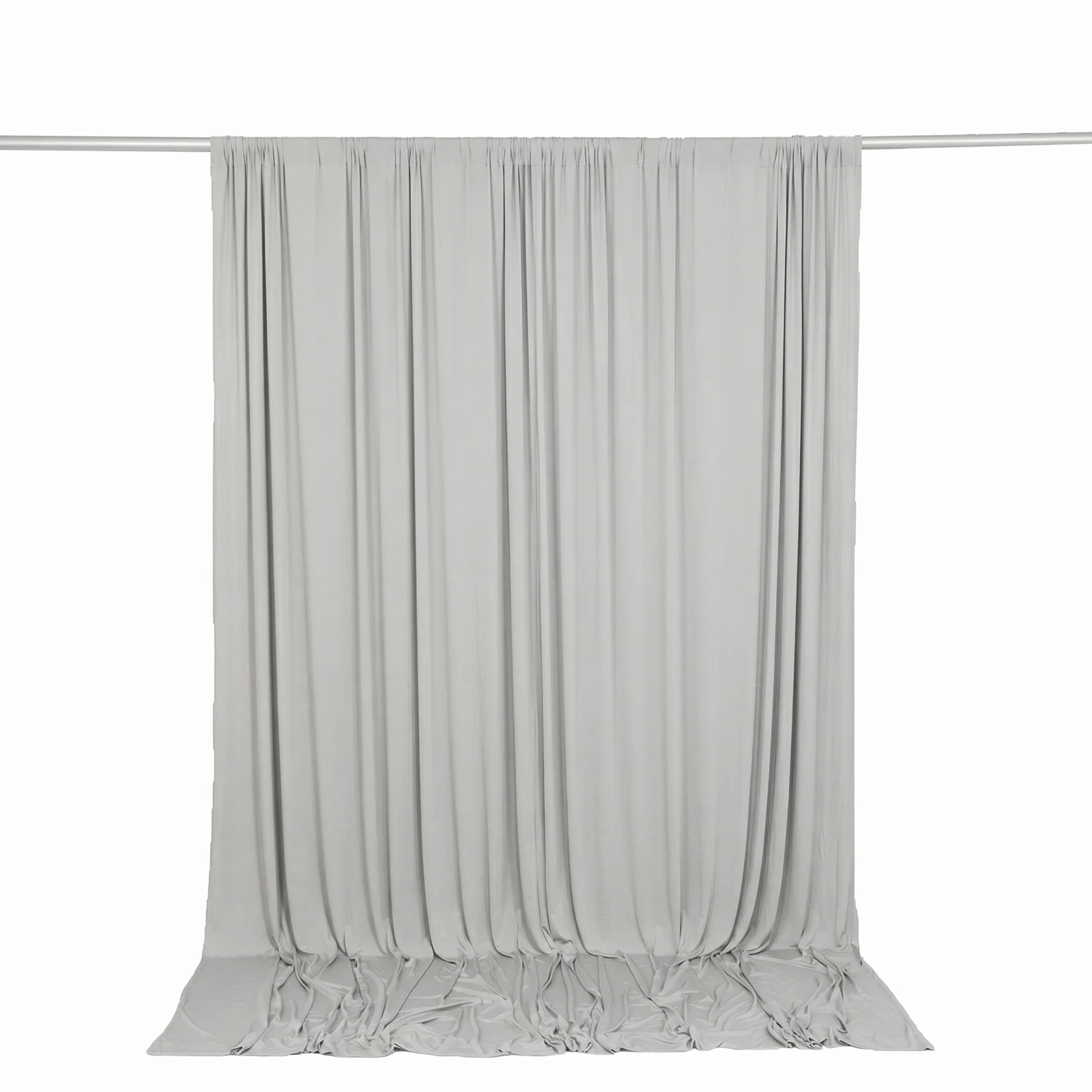10ft x 10ft Spandex Backdrop Curtain Silver, 4-Way Stretch Wrinkle-Free Photo Booth Backdrop with Rod Pockets for Wedding & Events - Image 6