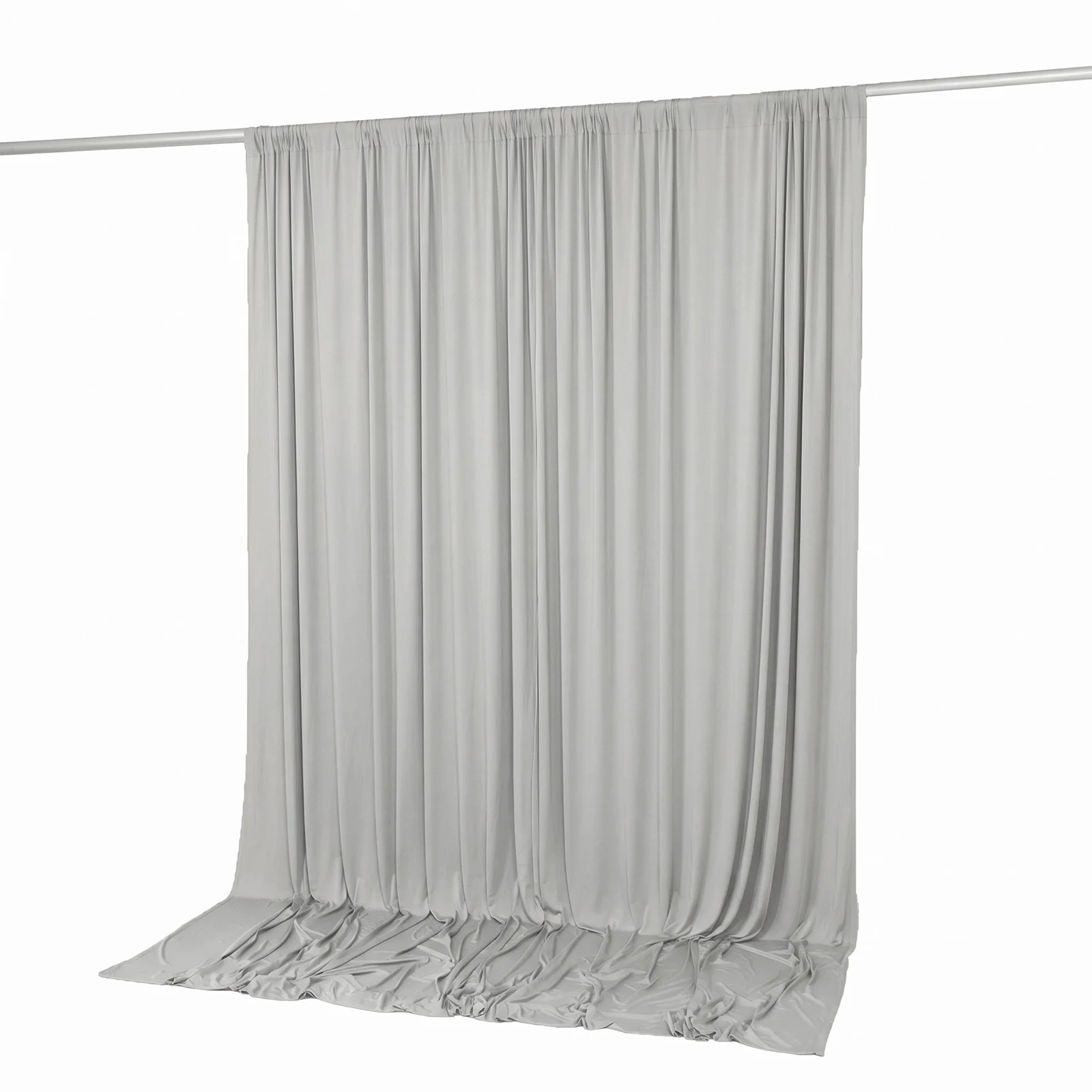 10ft x 10ft Spandex Backdrop Curtain Silver, 4-Way Stretch Wrinkle-Free Photo Booth Backdrop with Rod Pockets for Wedding & Events - Image 7