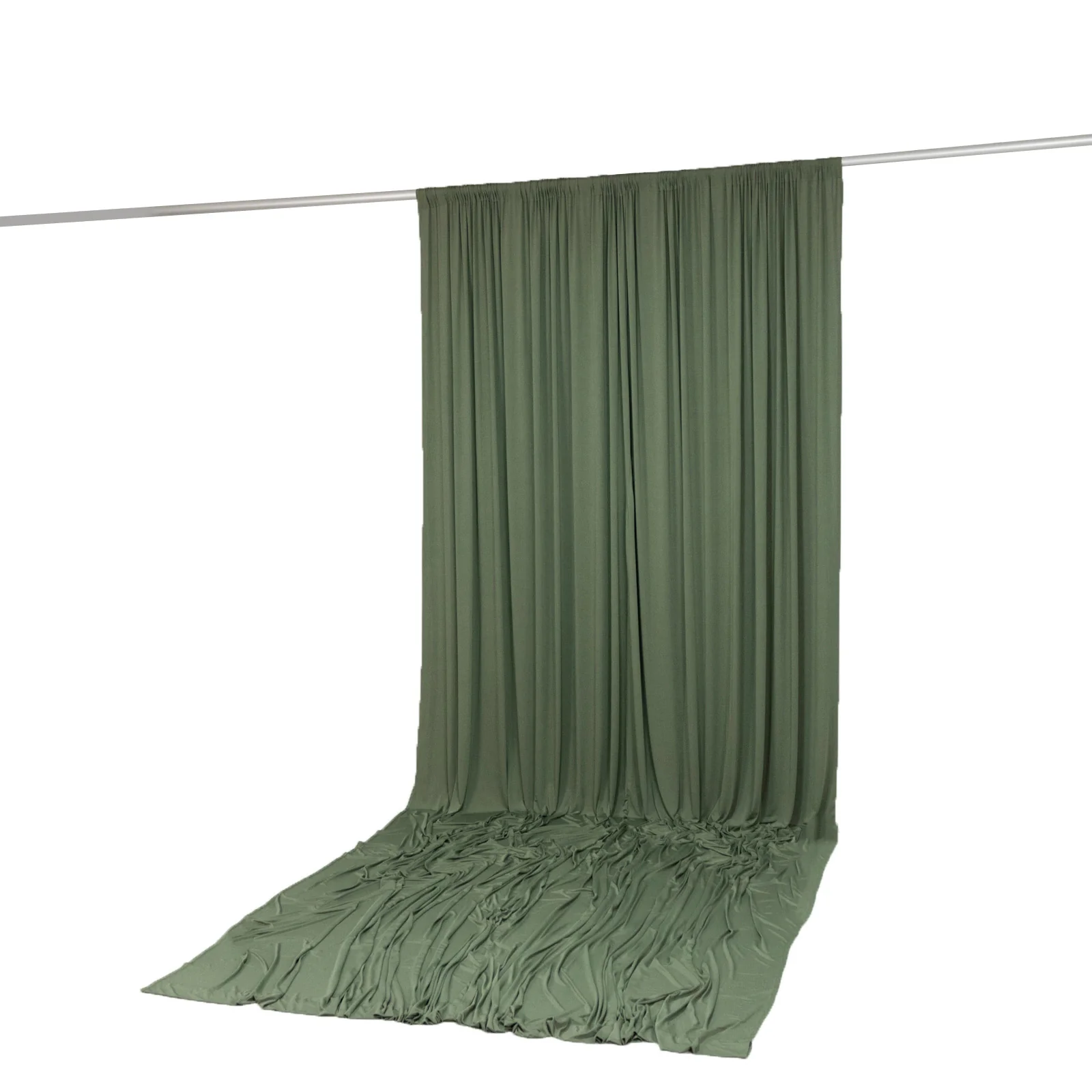10ft x 14ft Spandex Backdrop Curtain Dusty Sage Green, 4-Way Stretch Wrinkle-Free Photo Booth Backdrop with Rod Pockets for Wedding & Events - Image 5