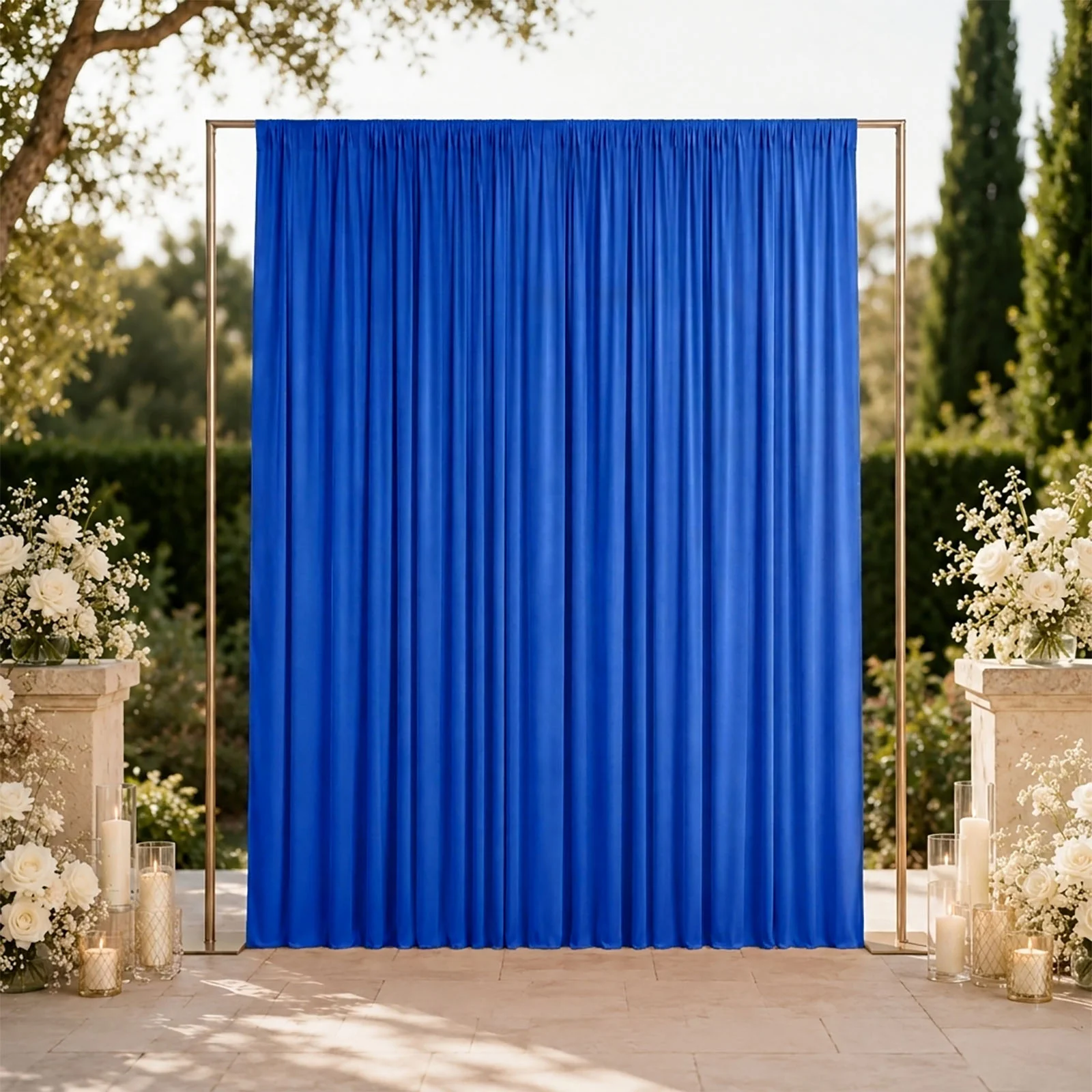 10ft x 12ft Spandex Backdrop Curtain Royal Blue, 4-Way Stretch Wrinkle-Free Photo Booth Backdrop with Rod Pockets for Wedding & Events