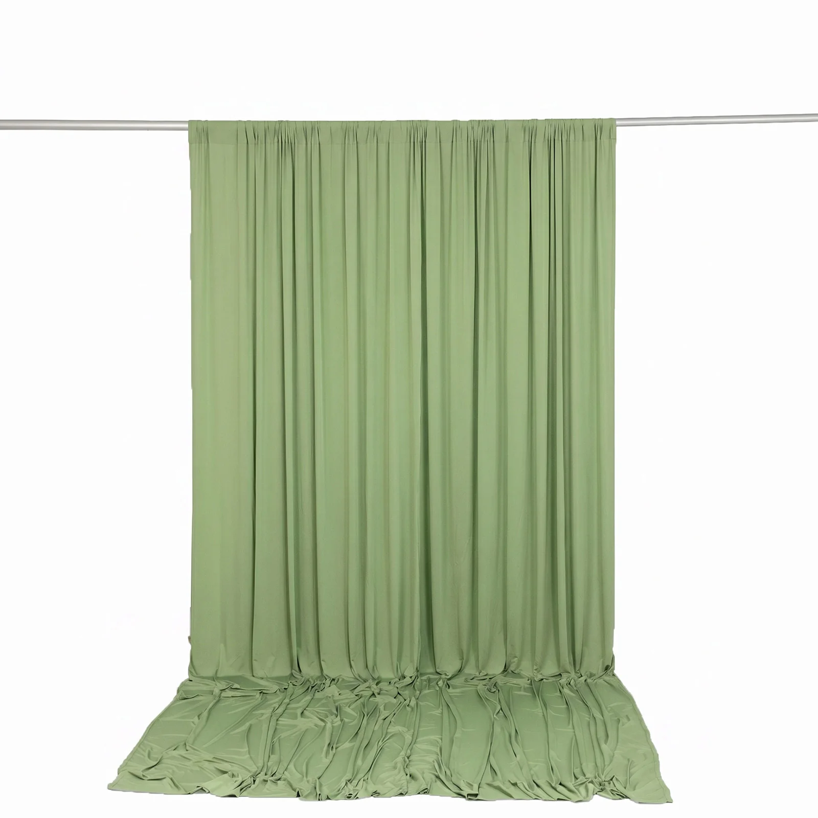 10ft x 12ft Spandex Backdrop Curtain Sage Green, 4-Way Stretch Wrinkle-Free Photo Booth Backdrop with Rod Pockets for Wedding & Events - Image 4