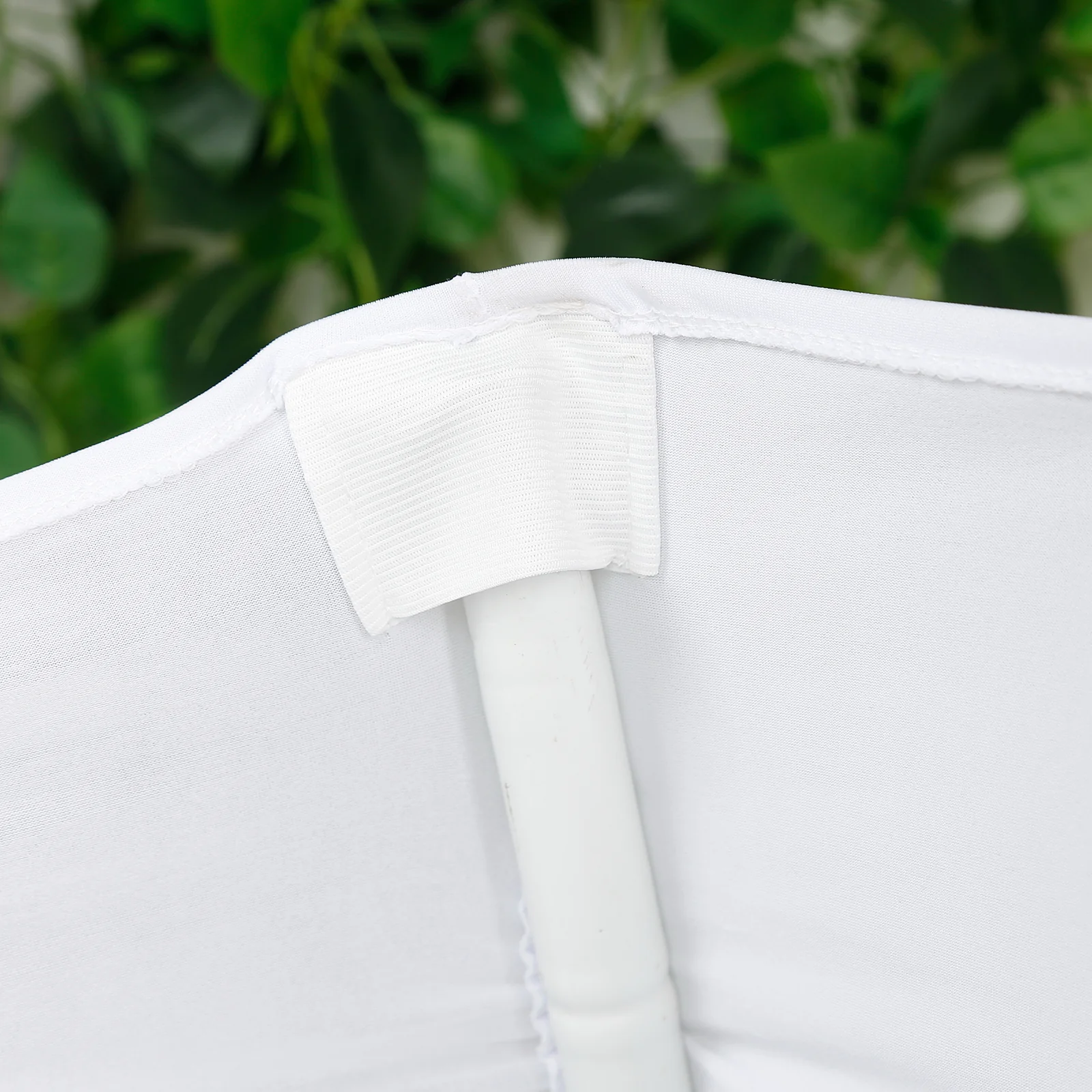 Spandex Folding Chair Cover White with Ruched Swag Back and Foot Pockets – Fitted Stretch Slipcover - Image 8