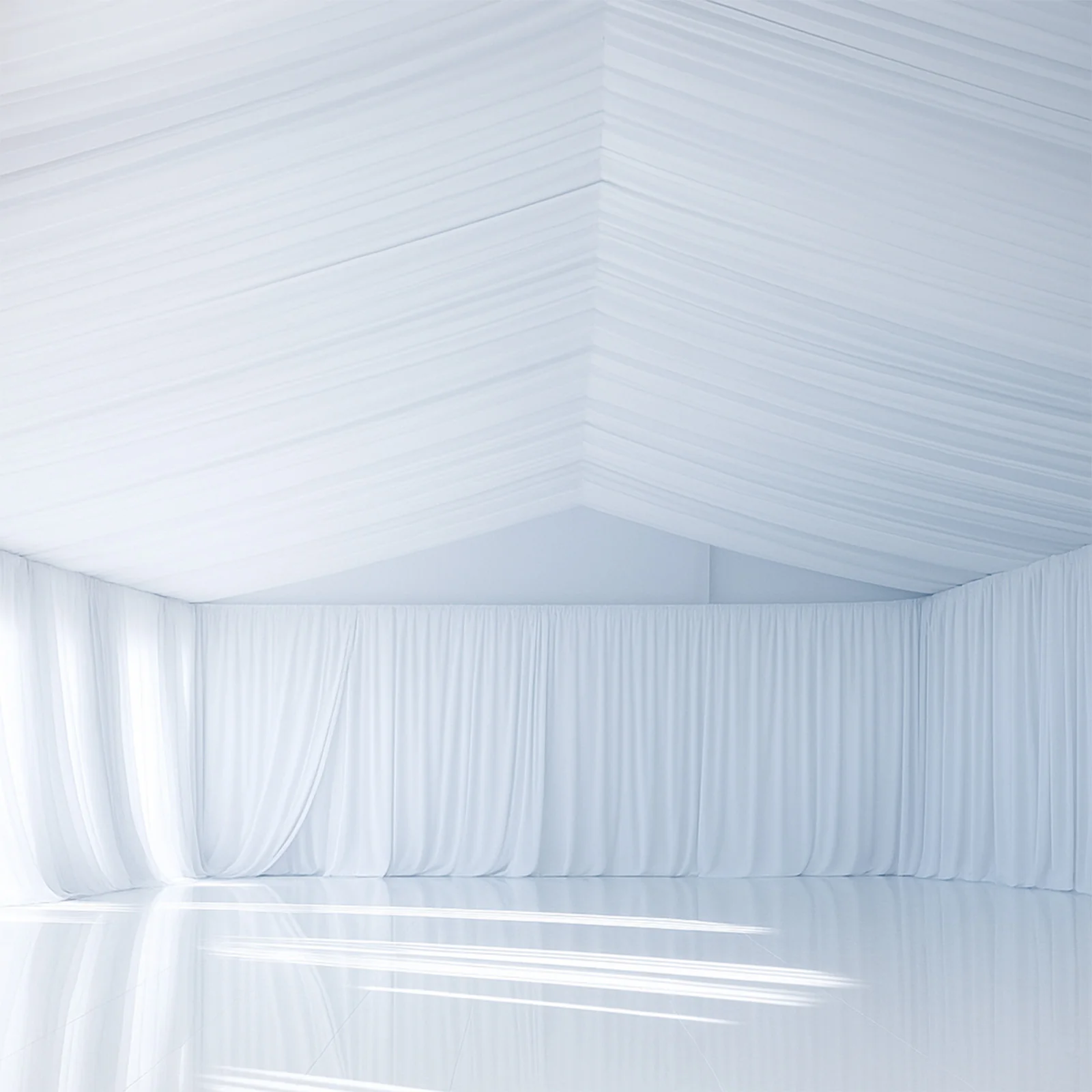 White Stretch Spandex Tent Ceiling Drape – 25ft x 36ft 180GSM Wrinkle-Free Fabric Ceiling Liner with Pole Pockets, Premium - Image 2