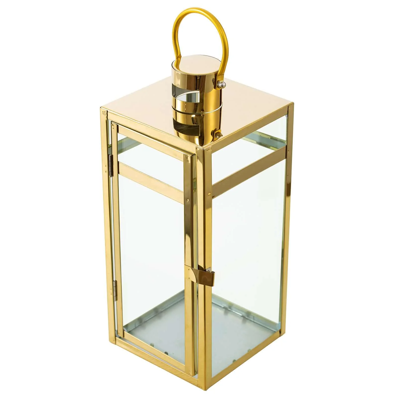 Stainless Steel Candle Lantern Vintage Top Design Gold - Outdoor Metal Patio Lantern Centerpiece 12" - Image 10