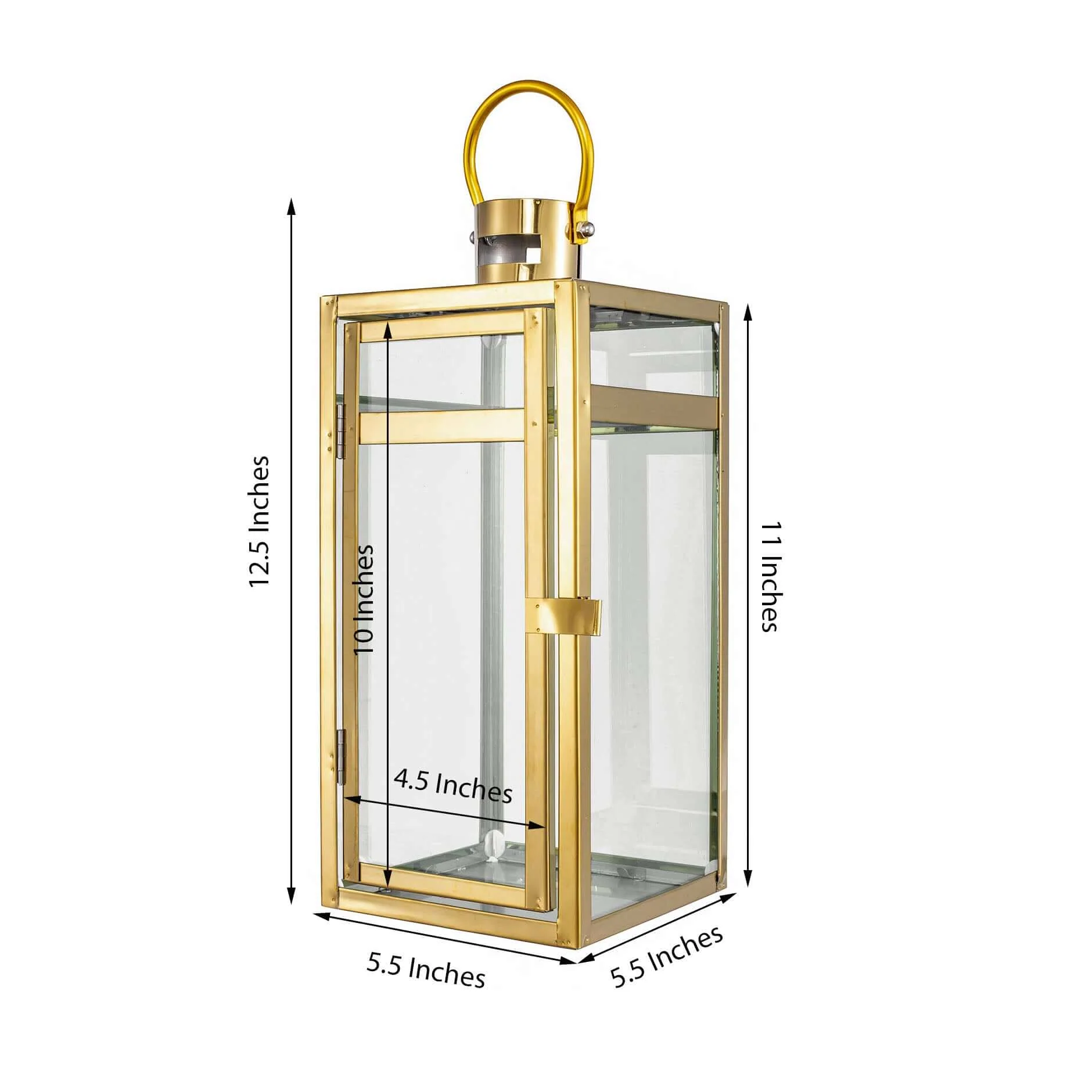 Stainless Steel Candle Lantern Vintage Top Design Gold - Outdoor Metal Patio Lantern Centerpiece 12" - Image 3
