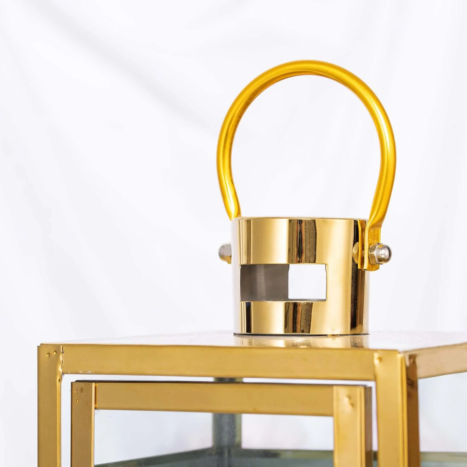 Stainless Steel Candle Lantern Vintage Top Design Gold - Outdoor Metal Patio Lantern Centerpiece 12" - Image 7