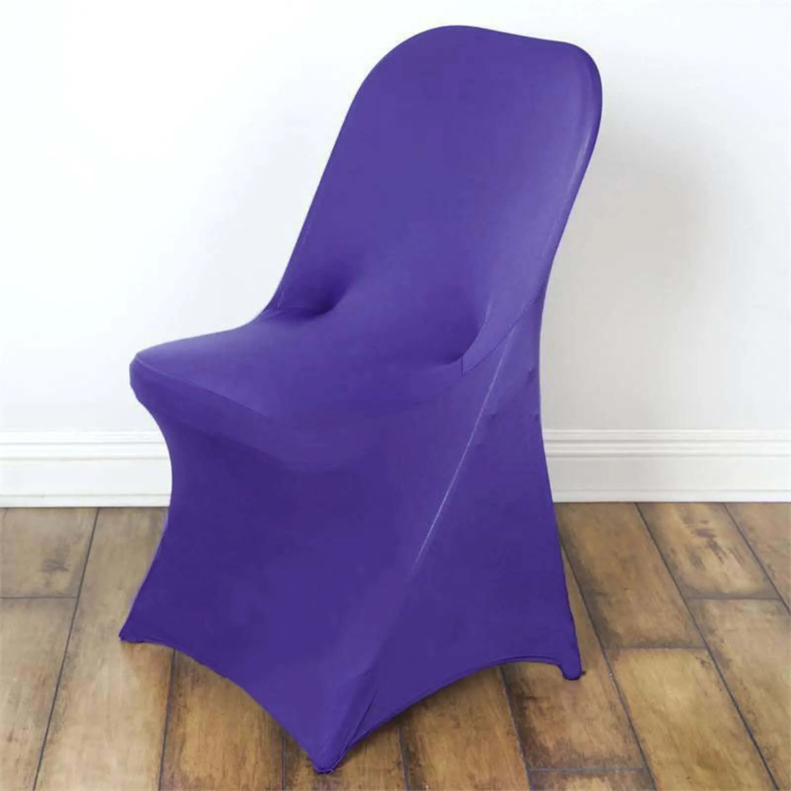 Stretch Spandex Chair Cover Purple for Folding Chairs - Reusable & Wrinkle-Resistant 160GSM Fitted Slipcover - Image 2
