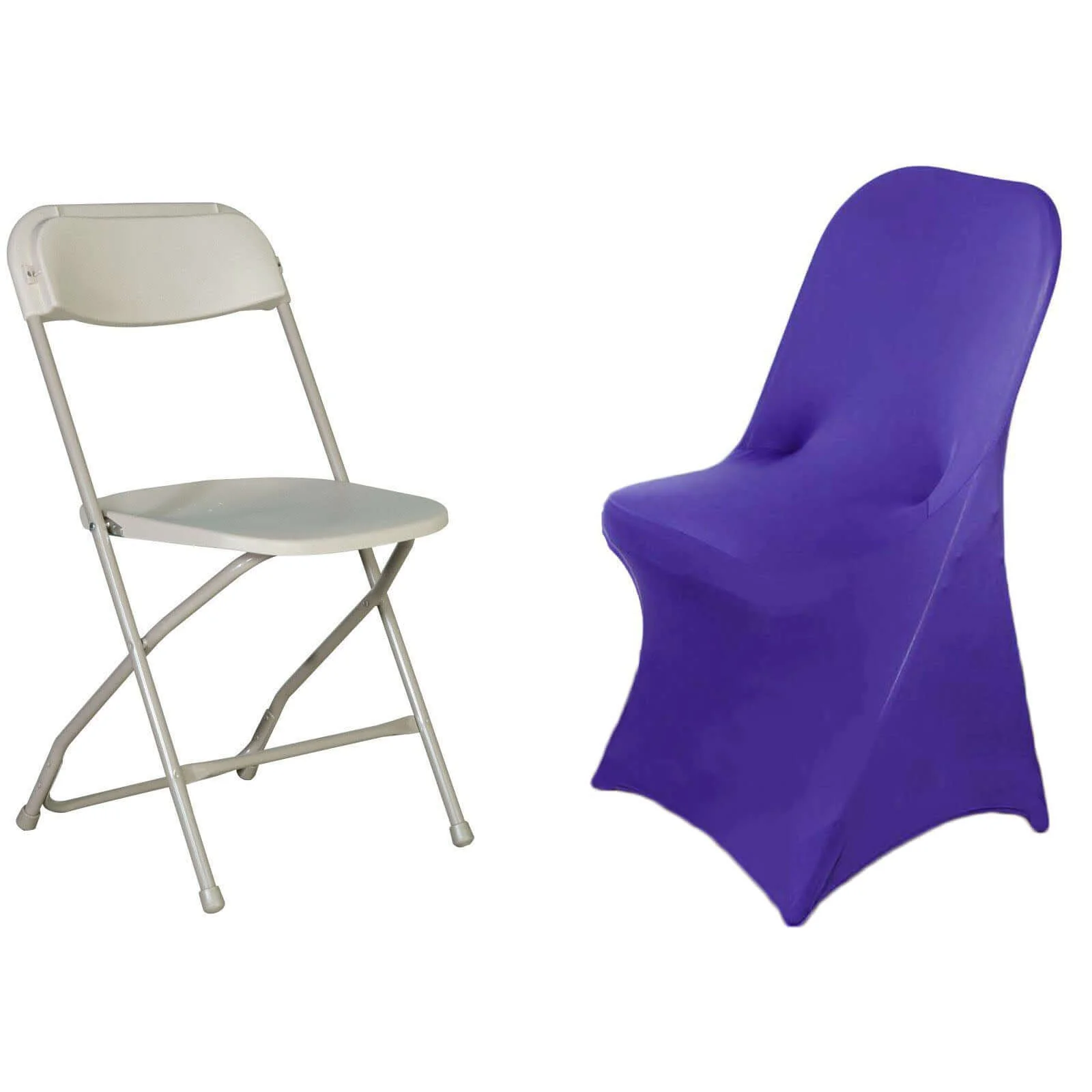 Stretch Spandex Chair Cover Purple for Folding Chairs - Reusable & Wrinkle-Resistant 160GSM Fitted Slipcover - Image 6