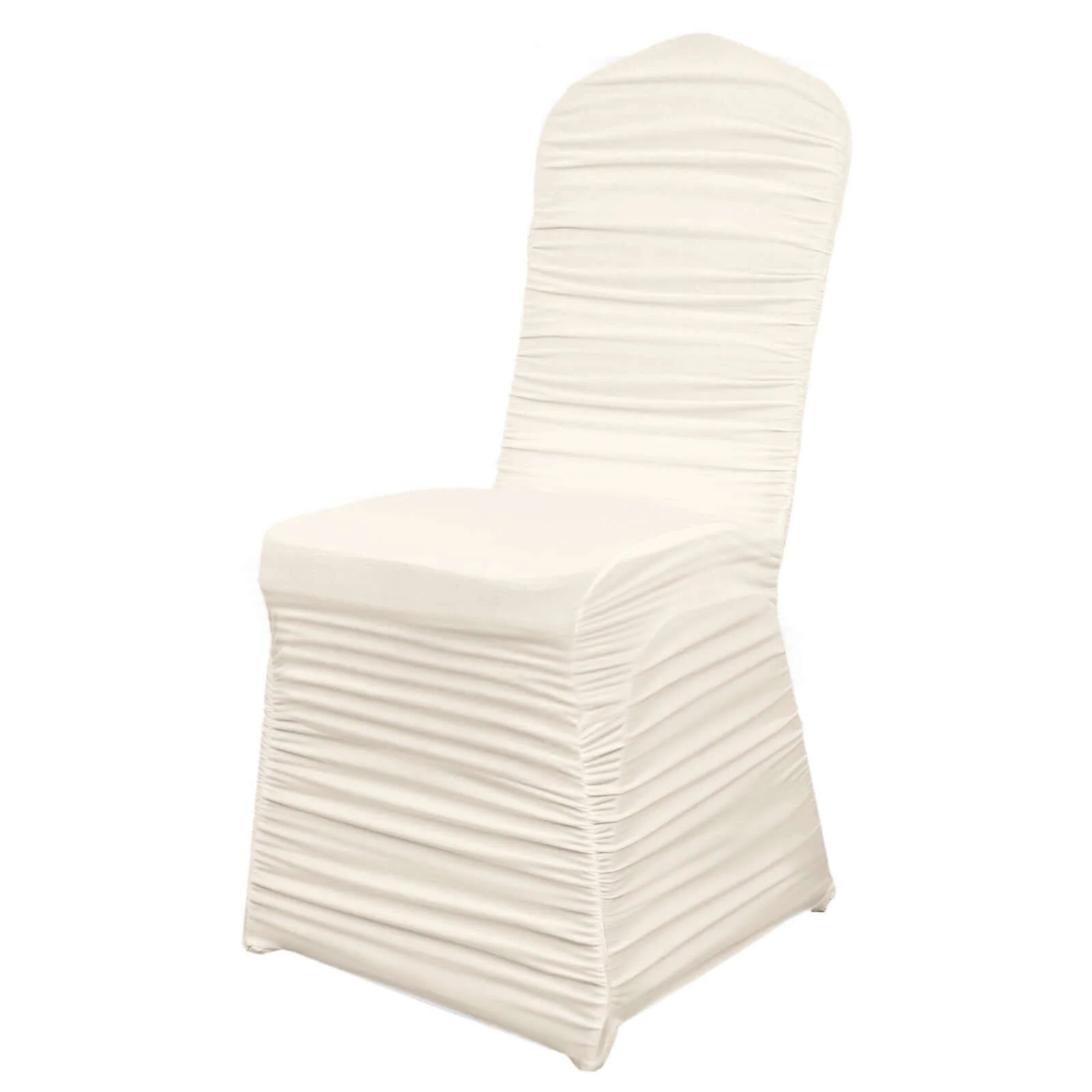 Stretch Spandex Chair Cover Rouge for Banquet Chairs Ivory - Fitted Slip-On Slipcover - Image 7