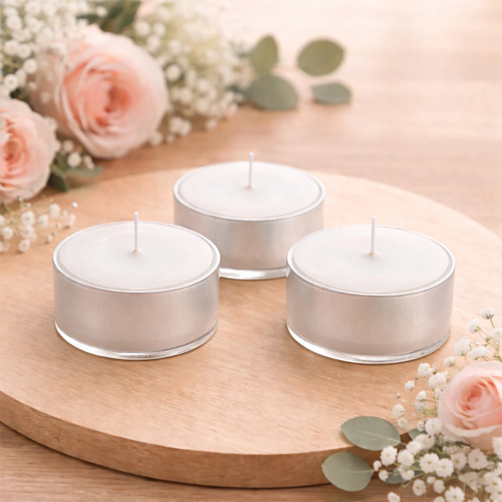 125 Pack White Tealight Candles – Unscented 5 Hour Clean Burning, Smokeless Cotton Wick in Metal Cups