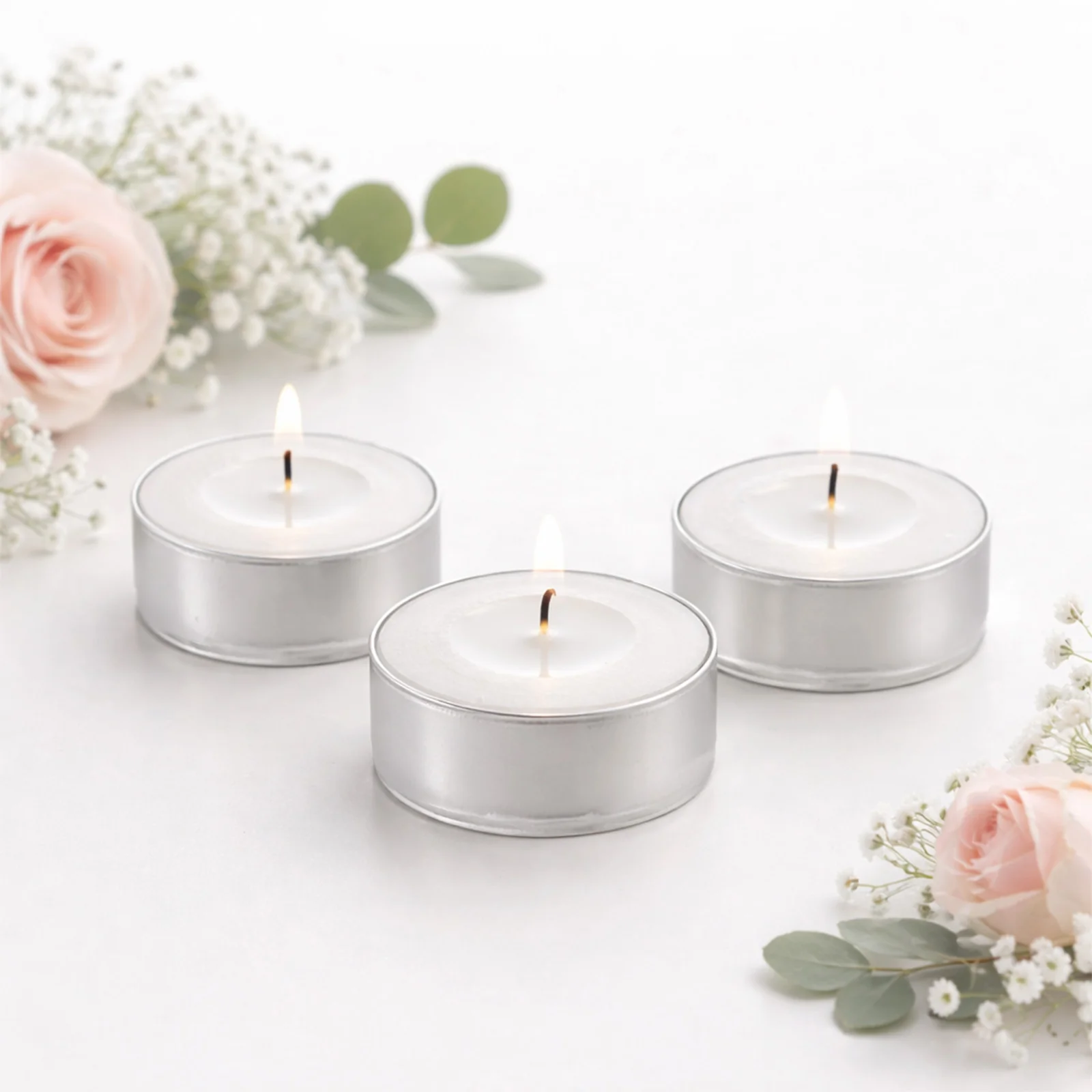 125 Pack White Tealight Candles – Unscented 5 Hour Clean Burning, Smokeless Cotton Wick in Metal Cups - Image 7