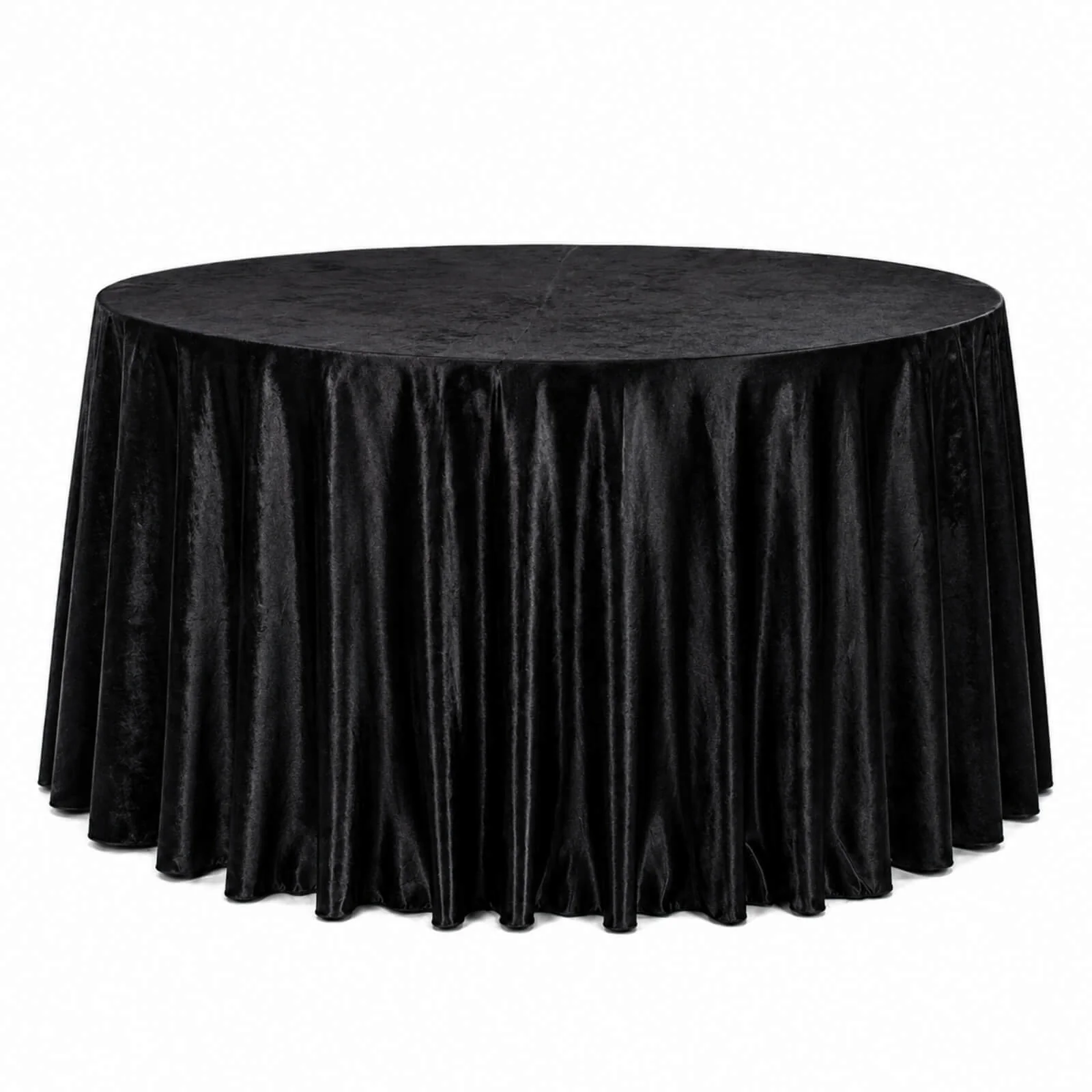 Premium Velvet 132" Round Tablecloth Black - Reusable & Soft Table Cover - Image 2
