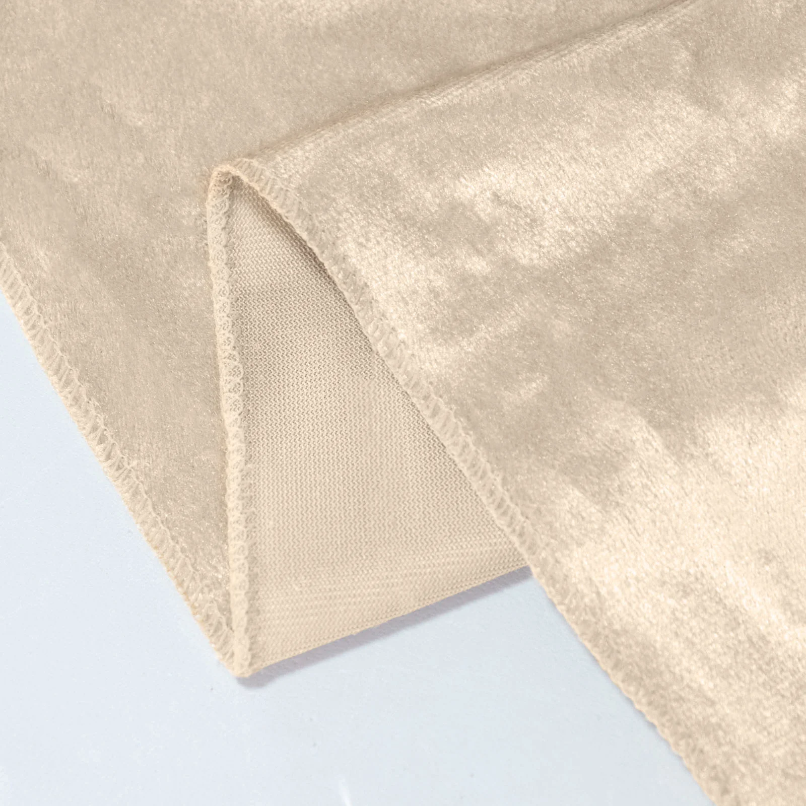 Premium Velvet 132" Round Tablecloth Champagne - Reusable & Soft Table Cover - Image 6