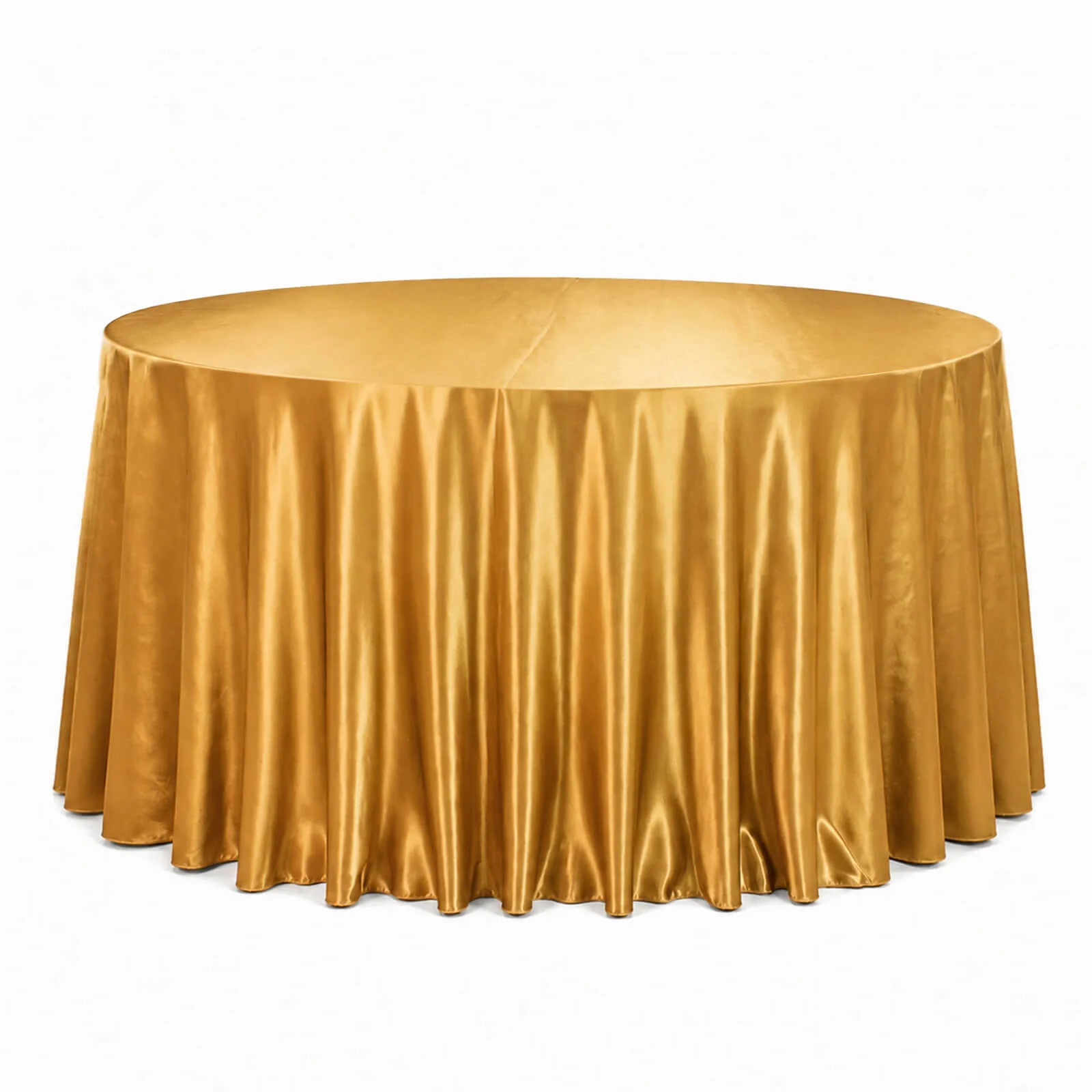 Premium Velvet 132" Round Tablecloth Gold - Reusable & Soft Table Cover - Image 2