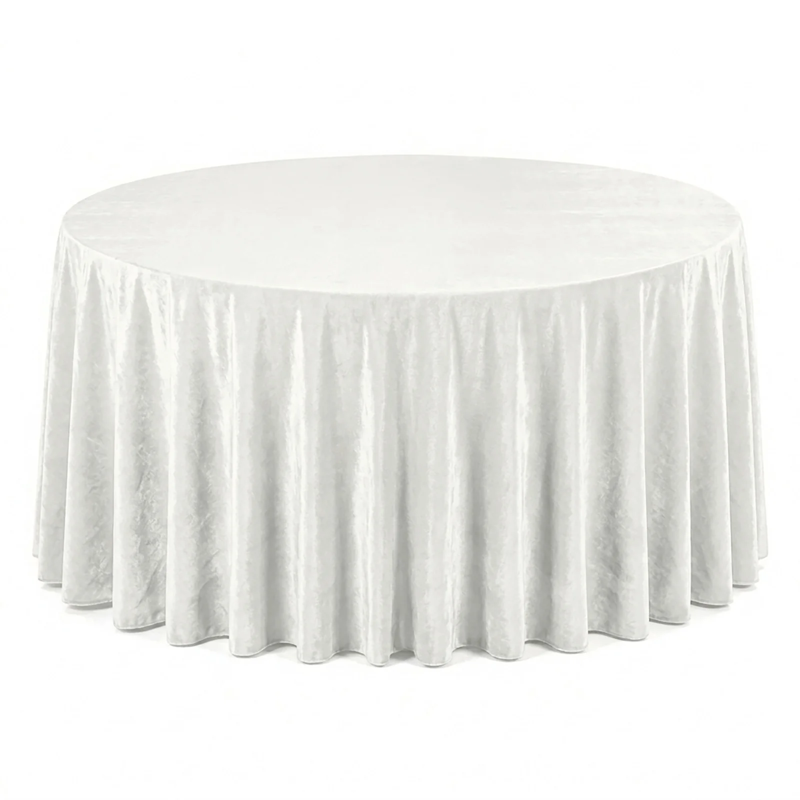 Premium Velvet 132" Round Tablecloth Ivory - Reusable & Soft Table Cover